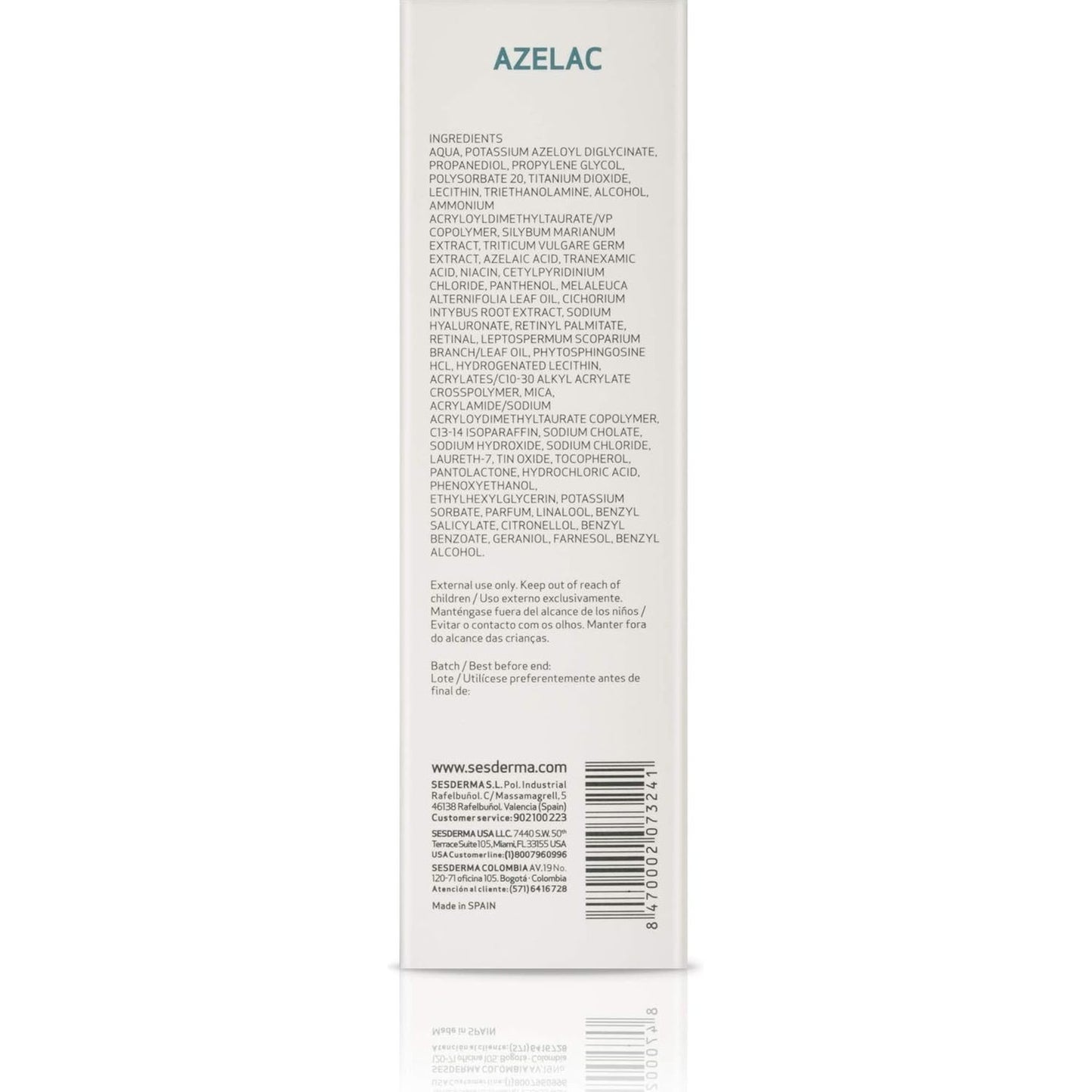 Sesderma Azelac Moisturizing gel - 50 ml | Daily Moisturiser for Sensitive Skin | Rosacea Skin | Oily Combination Skin | Redness | Green Pigment | Hides Redness | 50ml - Medaid International