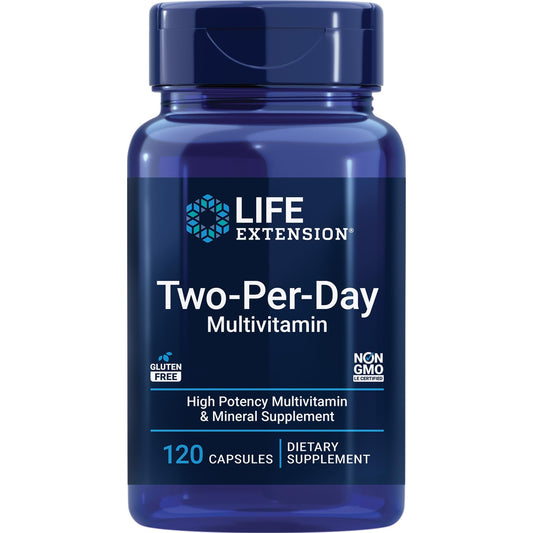 Life Extension Two-Per-Day Multivitamin, Vitamins B, C, D, zinc, Packed with Over 25 Vitamins, Minerals & extracts, Two-Month Supply, Non-GMO, Gluten-Free, 120 Capsules - Medaid International