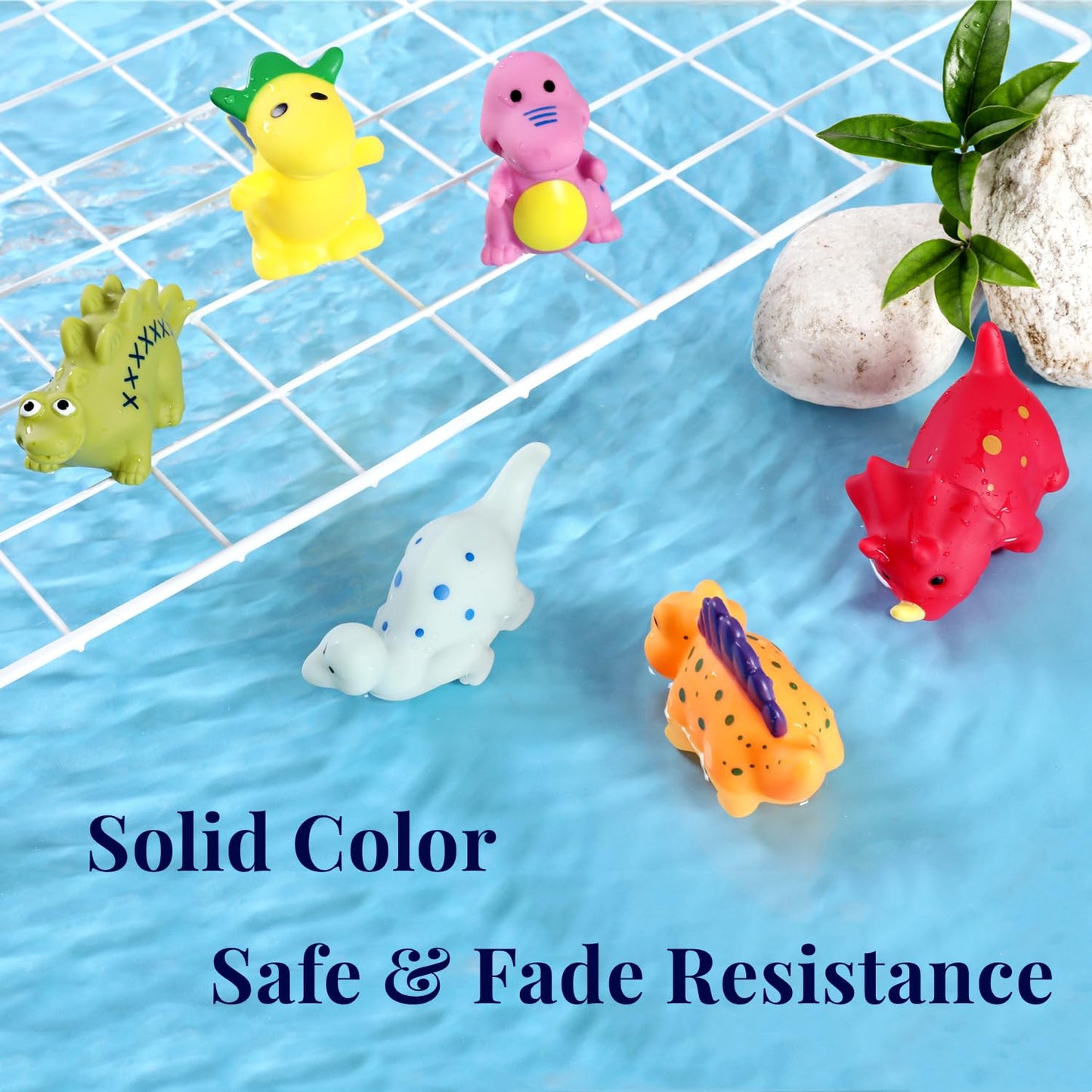 XY-WQ Bath Toys No Hole, for Infants 6-12& Toddlers 1-3, No Hole Bathtub Toys (Dinosaur, 6 Pcs with Mesh Bag) - Medaid International