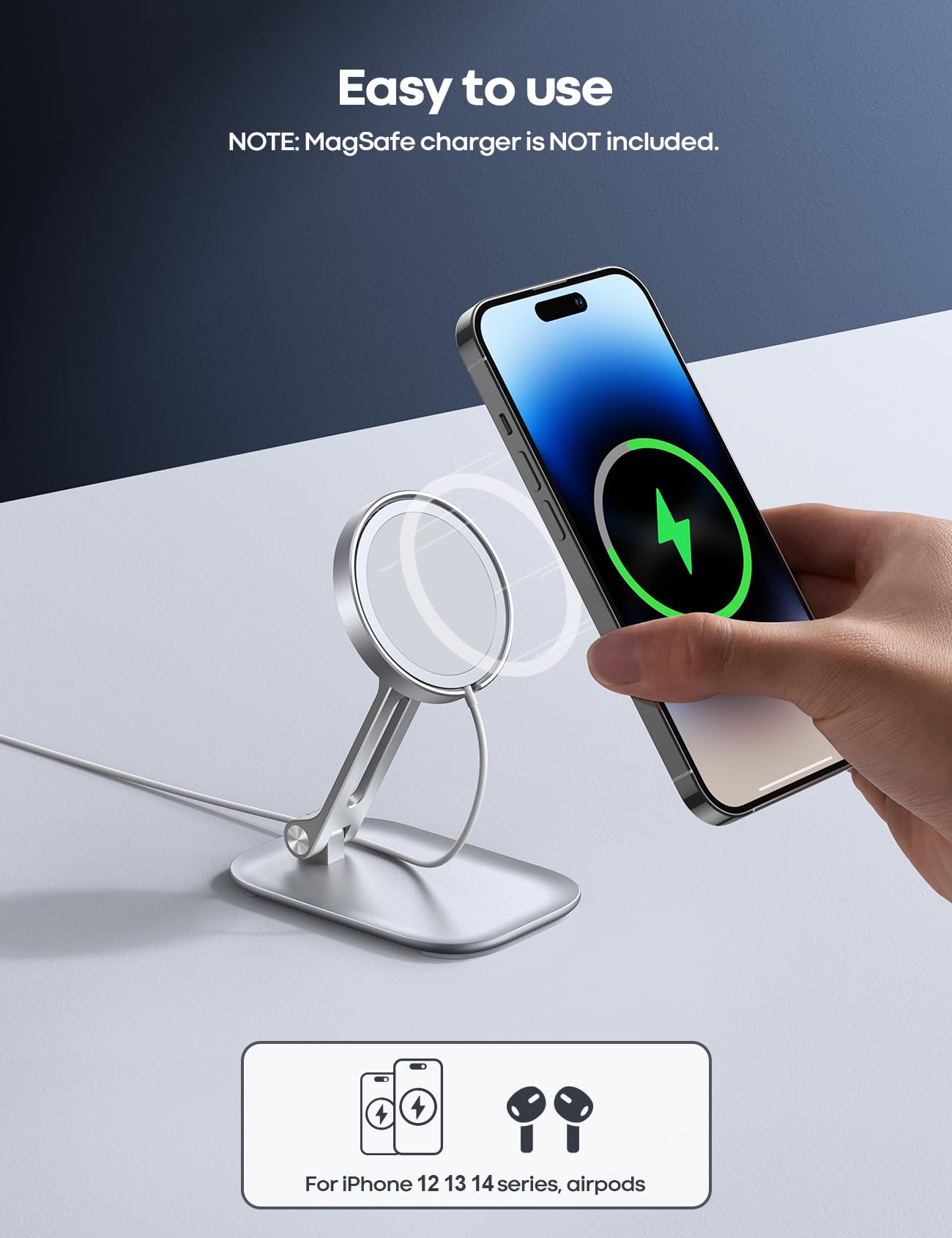 Lamicall Phone Stand for Mag Safe Charger & Car Phone Mount - Medaid International