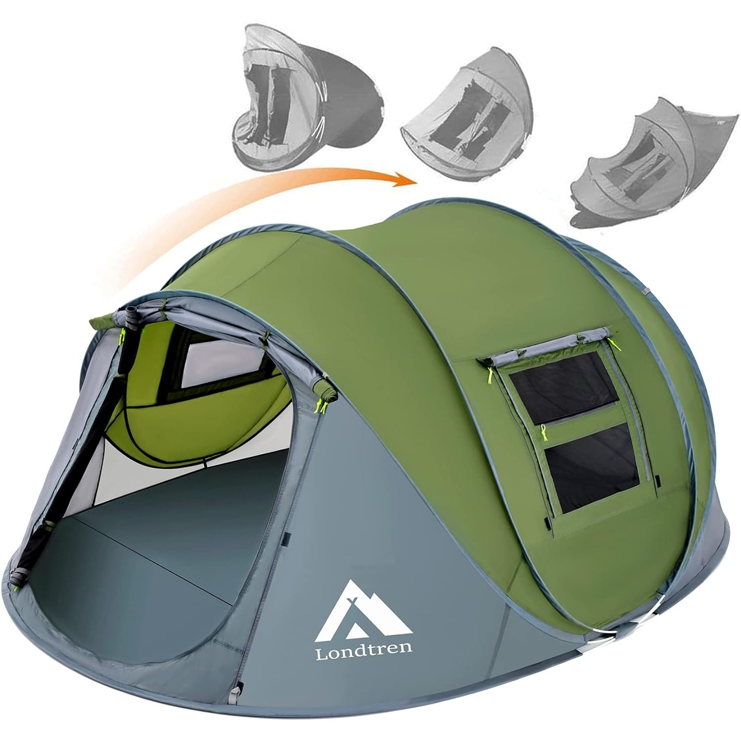 4 Person Easy Pop Up Tent Waterproof Automatic Setup 2 Doors-Instant Family Tents for Camping Hiking & Traveling - Medaid International