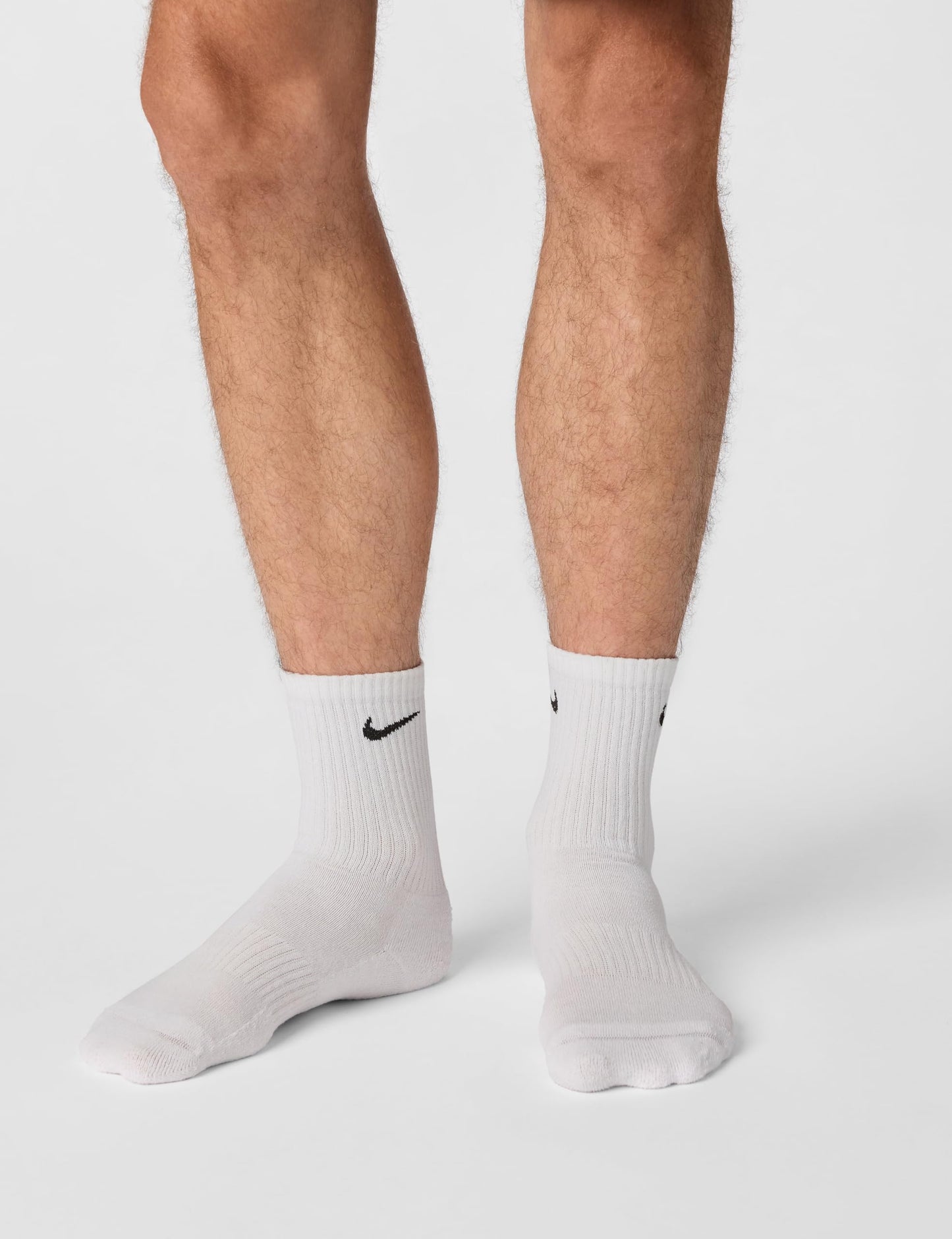 Nike Unisex Everyday Lightweight Training Crew Socks (3 Pairs), White/Black, Large - Medaid International