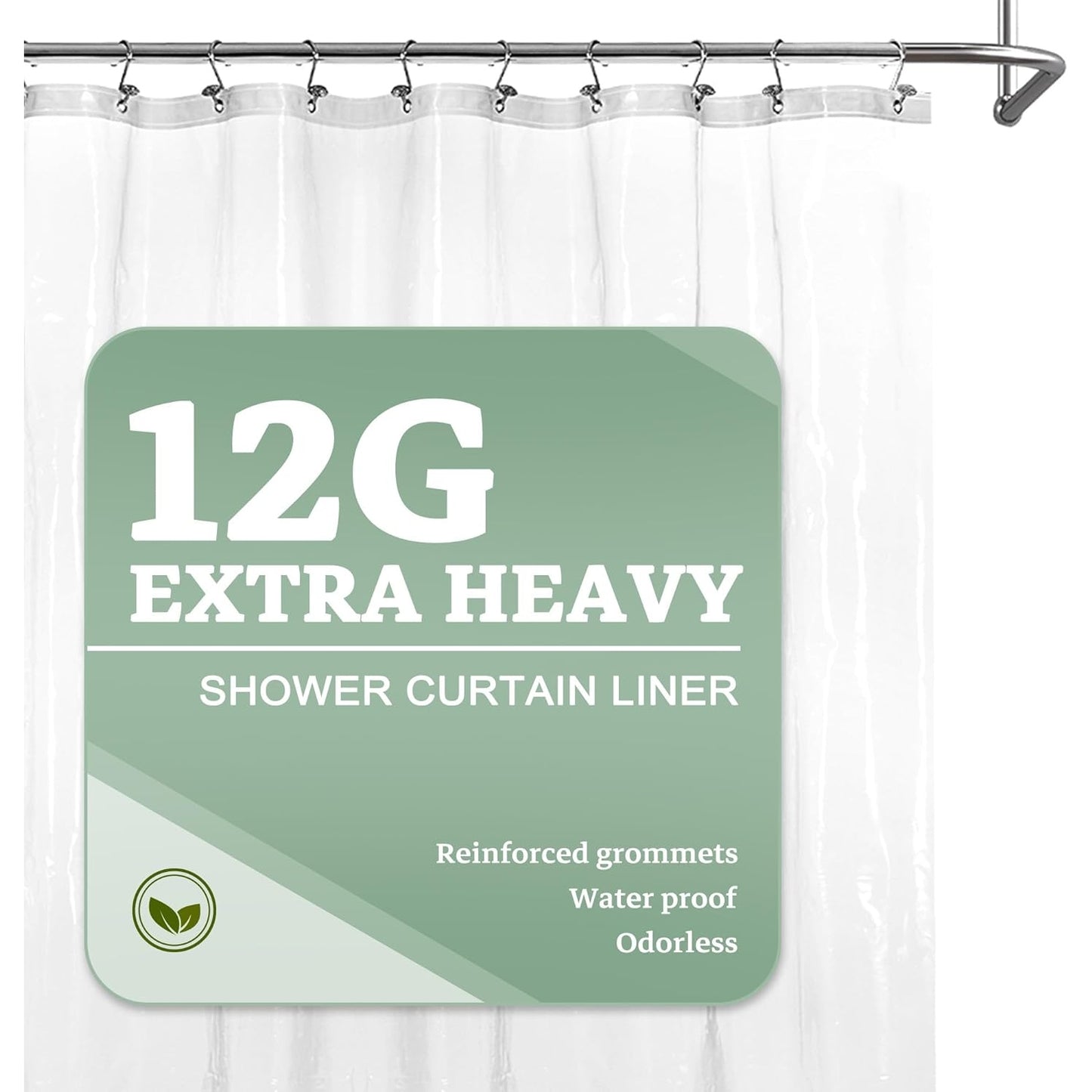 Barossa Design Plastic Shower Liner Clear - Premium PEVA Shower Curtain Liner with Rustproof Grommets and 3 Magnets, Waterproof Cute Lightweight Standard Size Shower Curtains for Bathroom - Clear - Medaid International