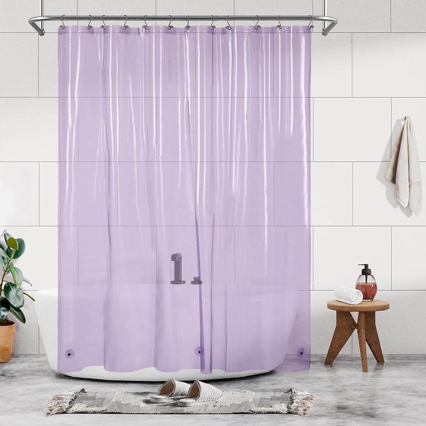 Barossa Design Plastic Shower Liner Clear - Premium PEVA Shower Curtain Liner with Rustproof Grommets and 3 Magnets, Waterproof Cute Lightweight Standard Size Shower Curtains for Bathroom - Clear - Medaid International