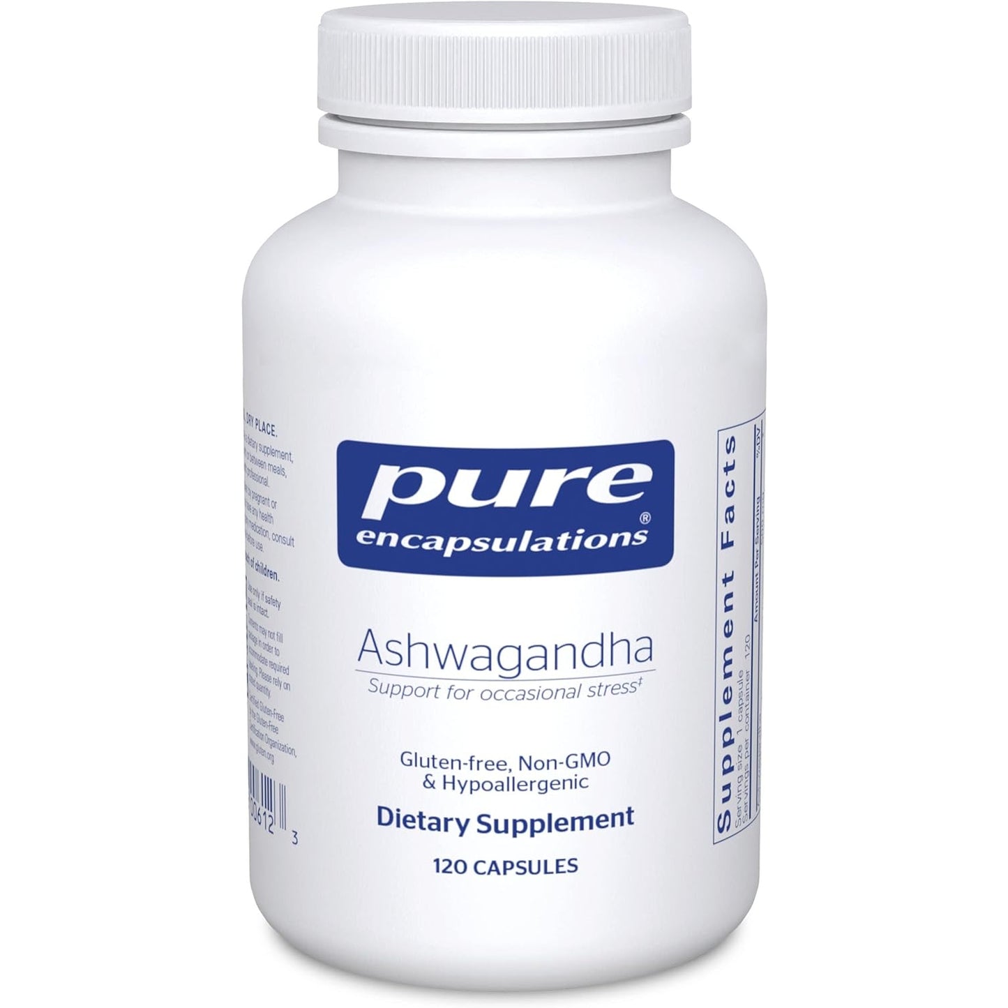 Pure Encapsulations Ashwagandha - 500 mg Ashwagandha Extract - Metabolism & Stress Support - Immune Support - GMO Free & Vegan - 120 Capsules - Medaid International