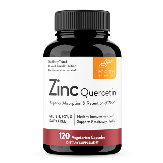 Sandhu's Zinc Quercetin 120 Vegetarian Capsules (Pack of 1) | Zinc Supplements for Antioxidant Immune Support for Men and Women | Gluten, Soy, Dairy Free - Medaid International
