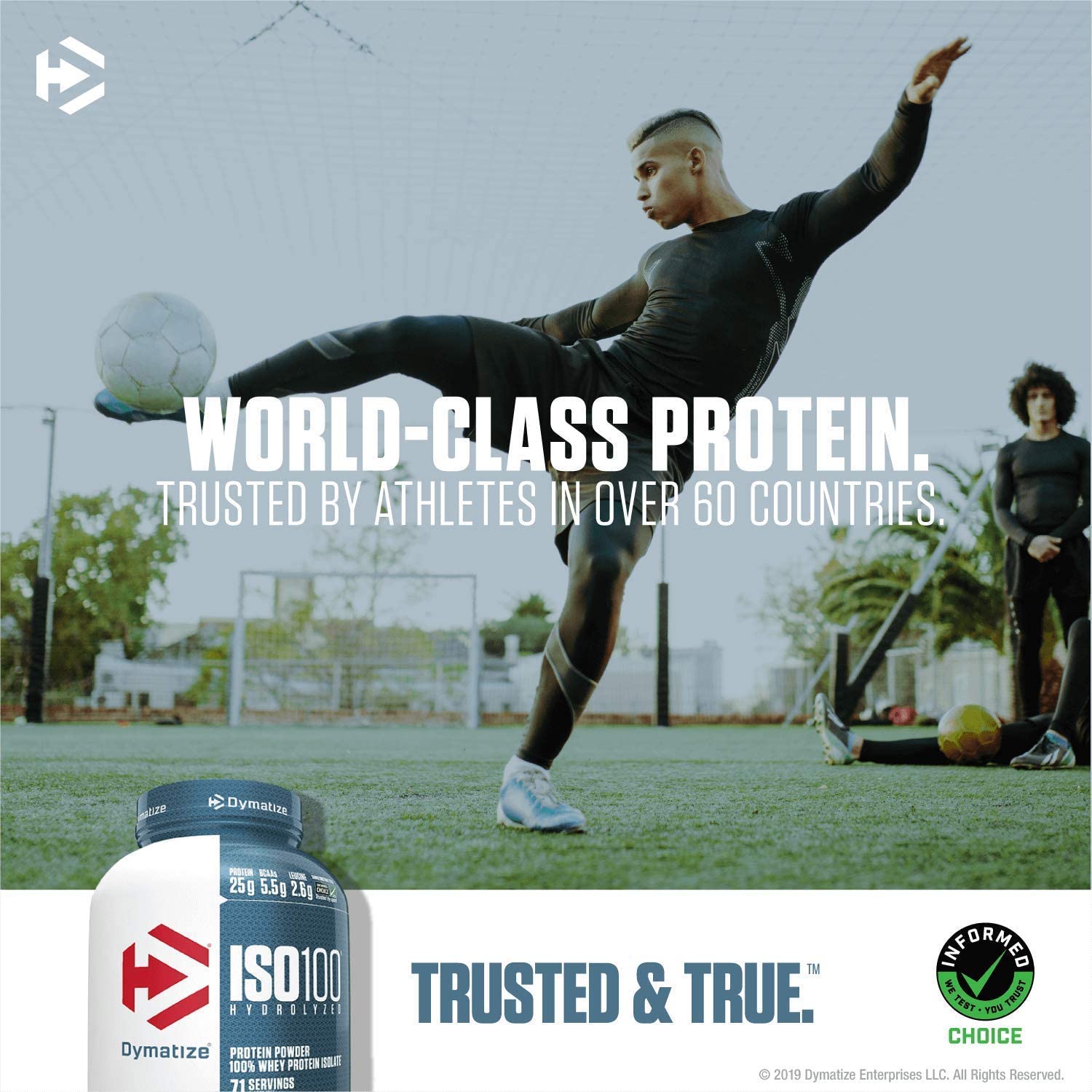 Dymatize ISO100 Whey Protein Powder Isolate, Vanilla, 25g of Protein, 3 Pound, 5.5g BCAAs, Less Than 120 Cal., Gluten Free, 1g Fat, 1g Sugar, 2g Carb (45 Servings) - Medaid International