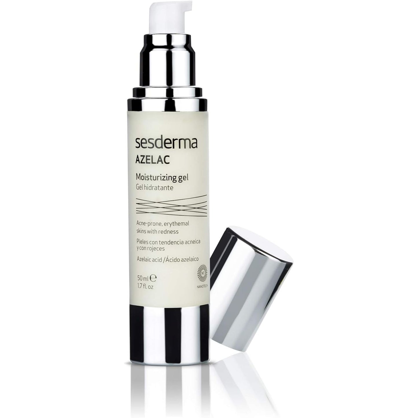 Sesderma Azelac Moisturizing gel - 50 ml | Daily Moisturiser for Sensitive Skin | Rosacea Skin | Oily Combination Skin | Redness | Green Pigment | Hides Redness | 50ml - Medaid International