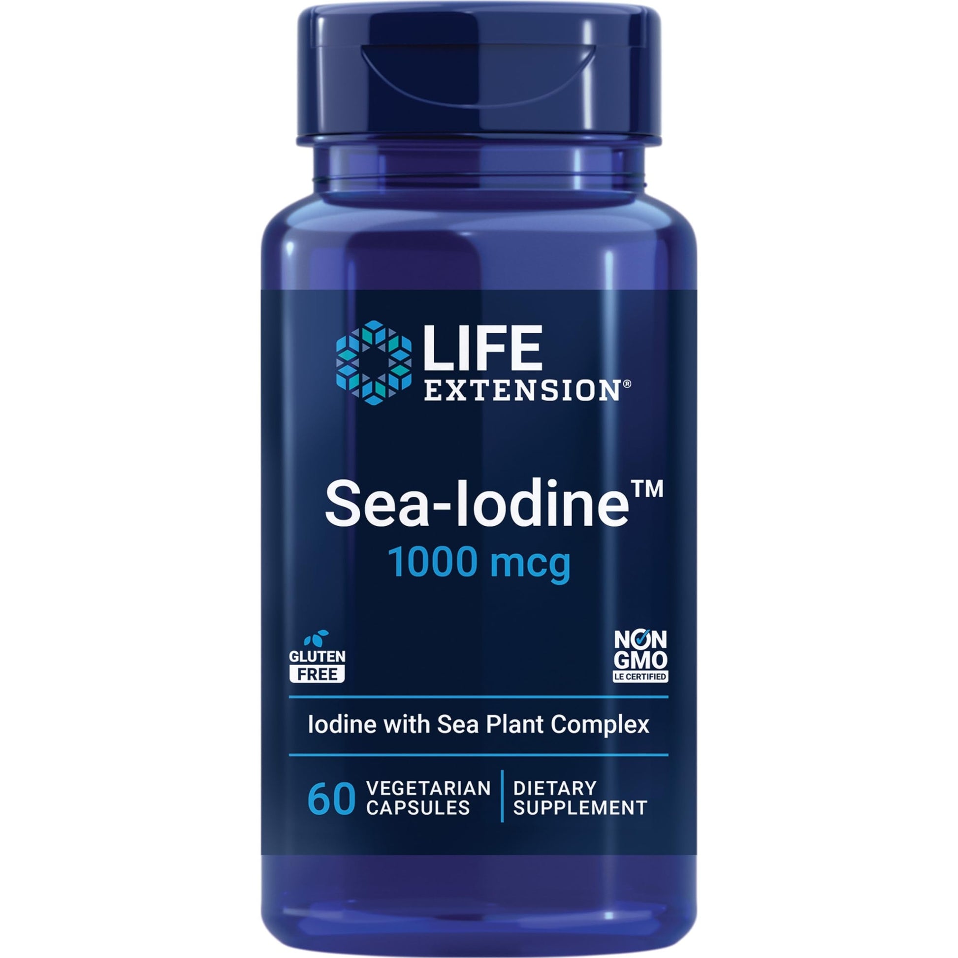 Life Extension Sea-Iodine™, kelp and bladderwrack-derived Iodine, Supports Healthy Levels of This Essential Nutrient for Thyroid Health and Beyond, Non-GMO, Gluten-Free, Vegetarian, 60 Capsules - Medaid International