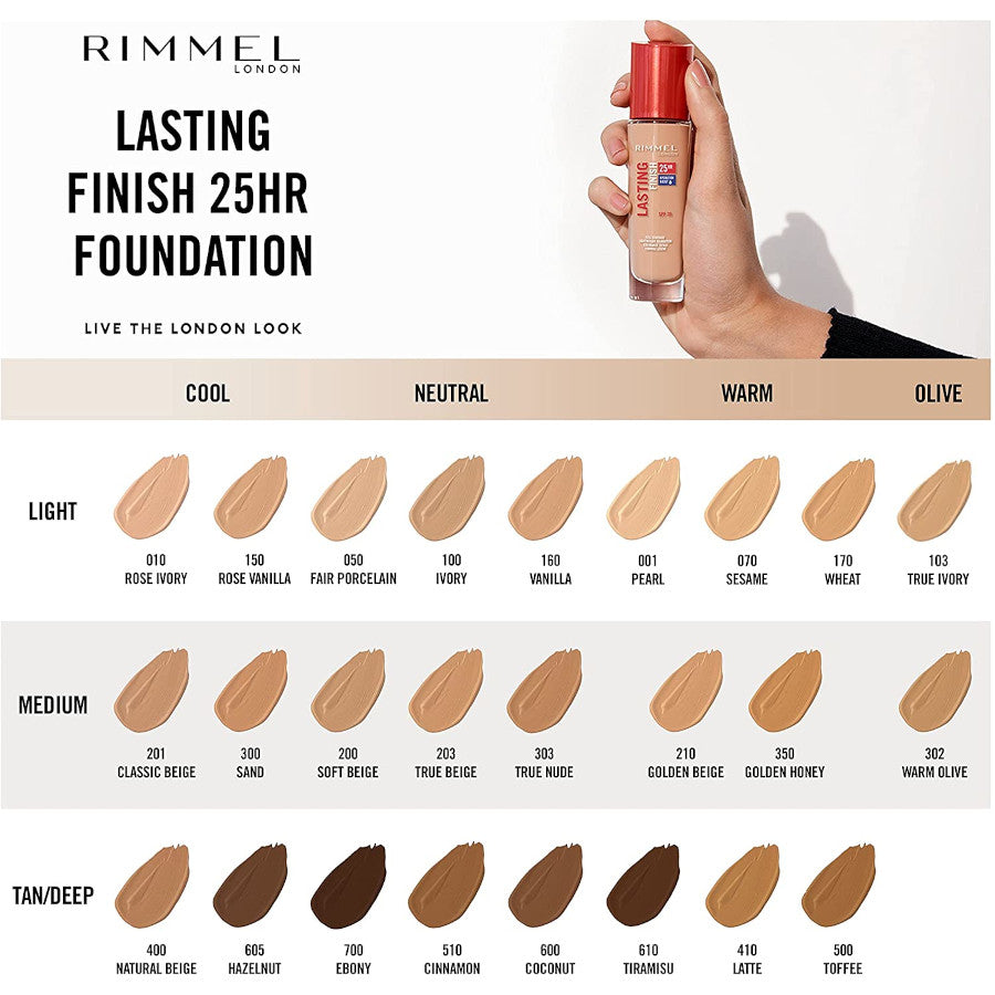 Rimmel lasting finish 25h full coverage lightweight foundation 30ml - Medaid International