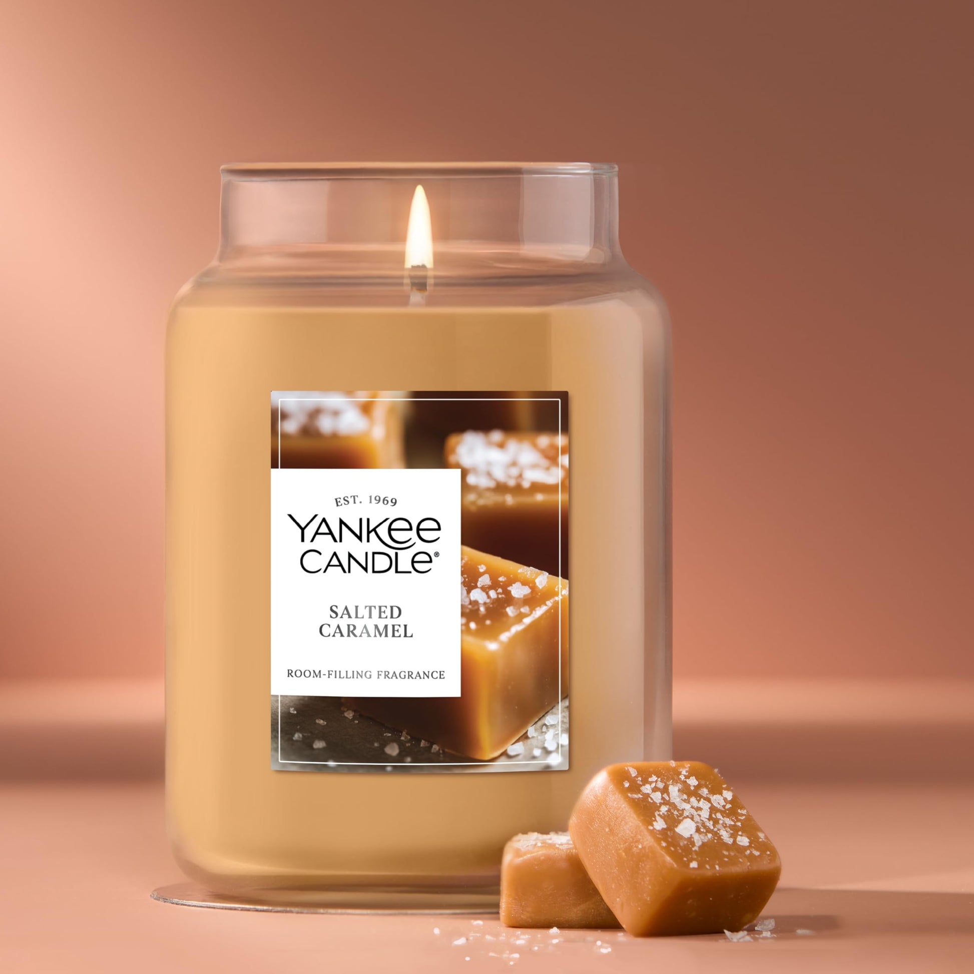 Yankee Candle Salted Caramel Scented Candle, 22oz Large Jar with up to 150 Hour Burn Time, Giftable, Holidays - Medaid International