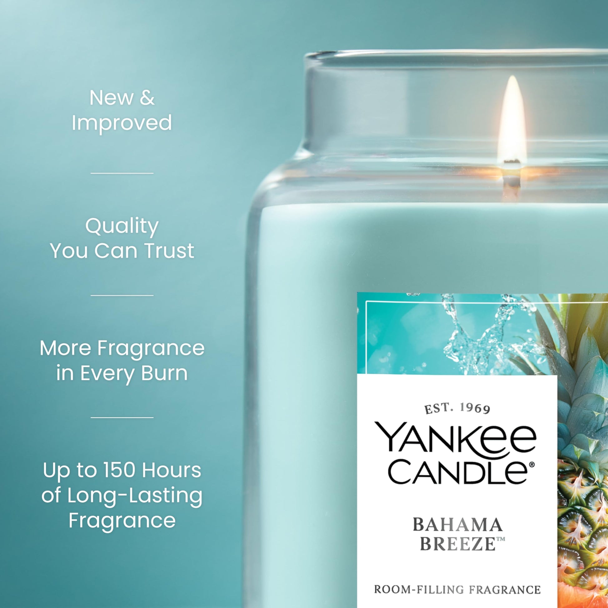 Yankee Candle Bahama Breeze Scented Candle, 22oz Large Jar with up to 150 Hour Burn Time, Giftable, Birthdays - Medaid International