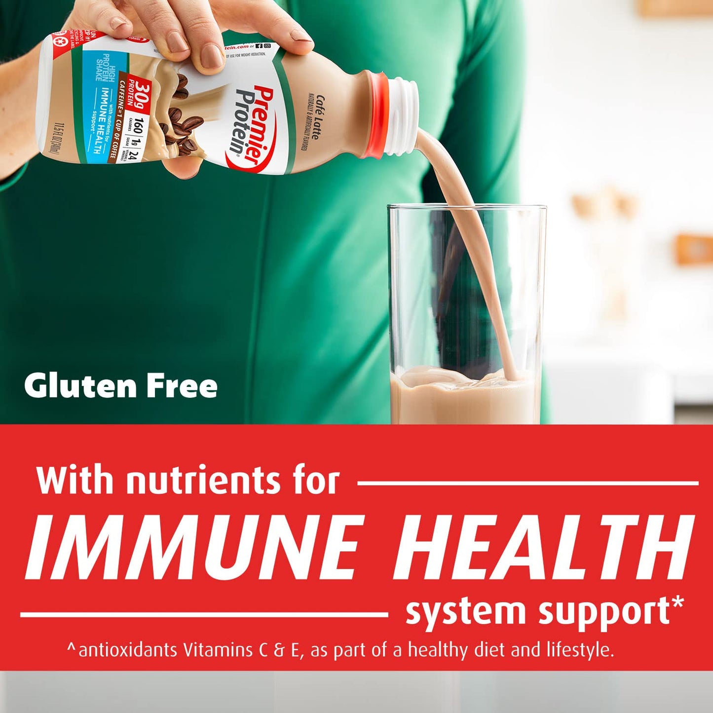 Premier Protein Shake, Café Latte, 30g Protein, 1g Sugar, 24 Vitamins & Minerals, Nutrients to Support Immune Health 11.5 fl oz, 12 Pack - Medaid International