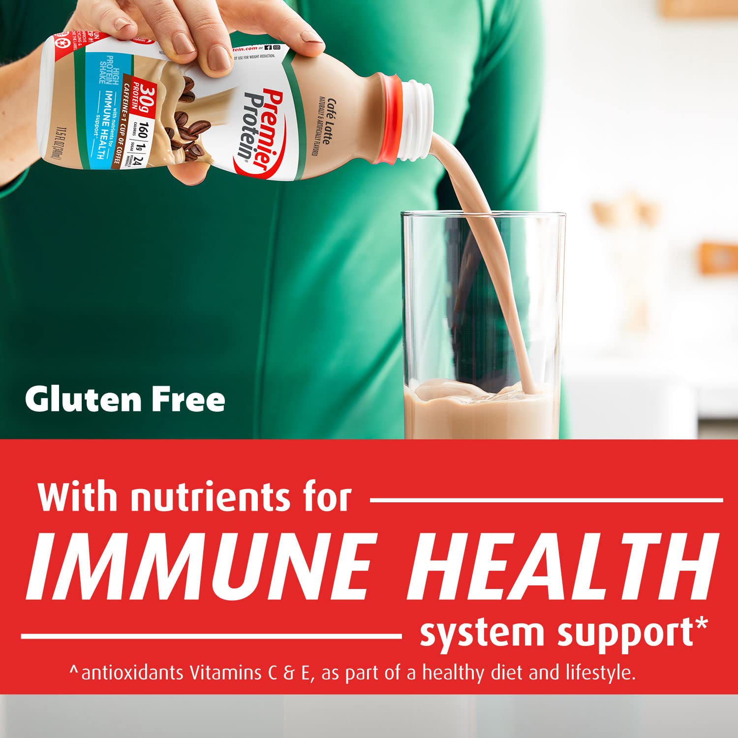 Premier Protein Shake, Café Latte, 30g Protein, 1g Sugar, 24 Vitamins & Minerals, Nutrients to Support Immune Health 11.5 fl oz, 12 Pack - Medaid International