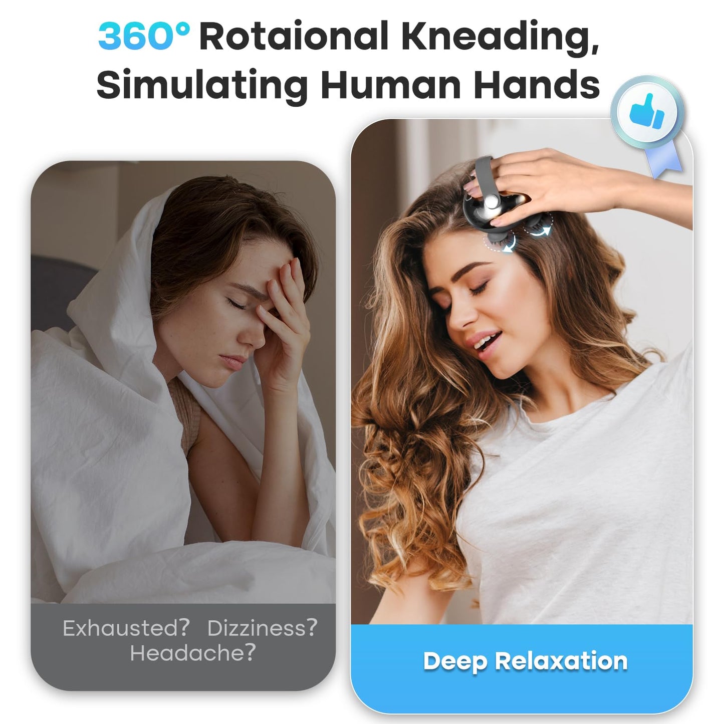 arboleaf Scalp Massager Rechargeable Head Massager Scalp Stress Relax, Waterproof Handheld Hair Scratcher with 8 Removable Massage Claws, Gift for Dad Mom - Medaid International