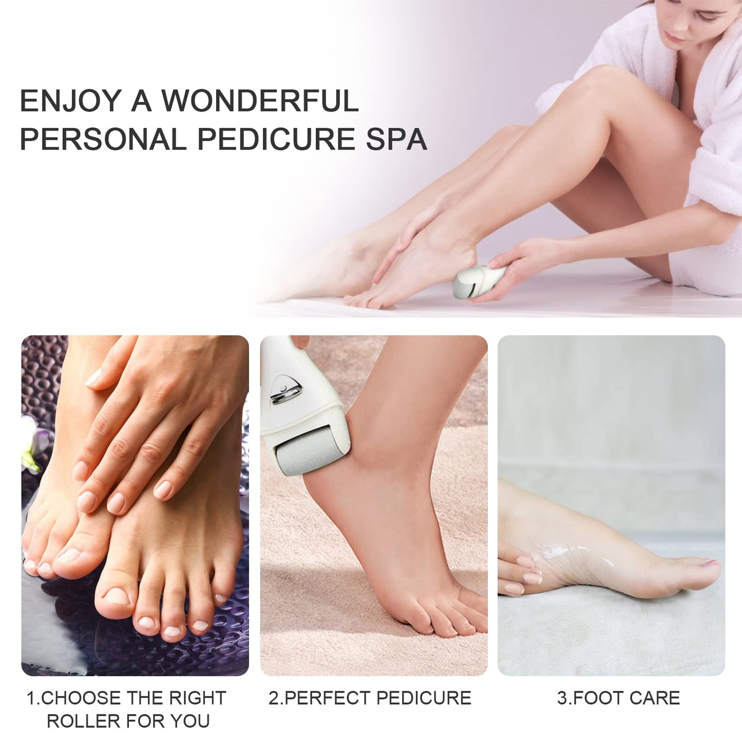 Electric Foot Callus Removers Rechargeable, Portable Electronic Foot File Pedicure Tools, Electric Callus Remover Foot Scrubber Kit, Professional Foot Care Ideal Gift for Dead, Hard Cracked Dry Skin - Medaid International