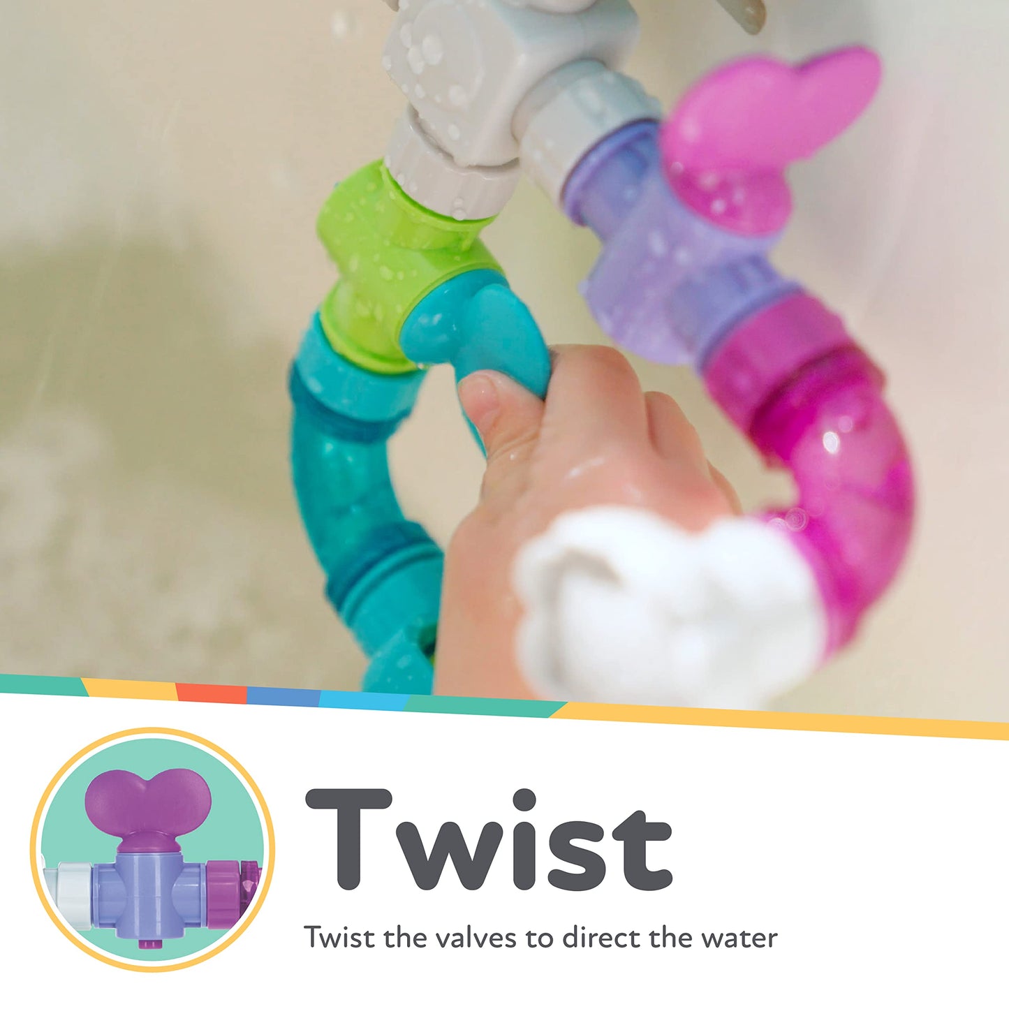 Nuby Wacky Waterworks Pipes Bath Toy - Baby Bathtub Toy with Interactive Features for Cognitive Development - Medaid International