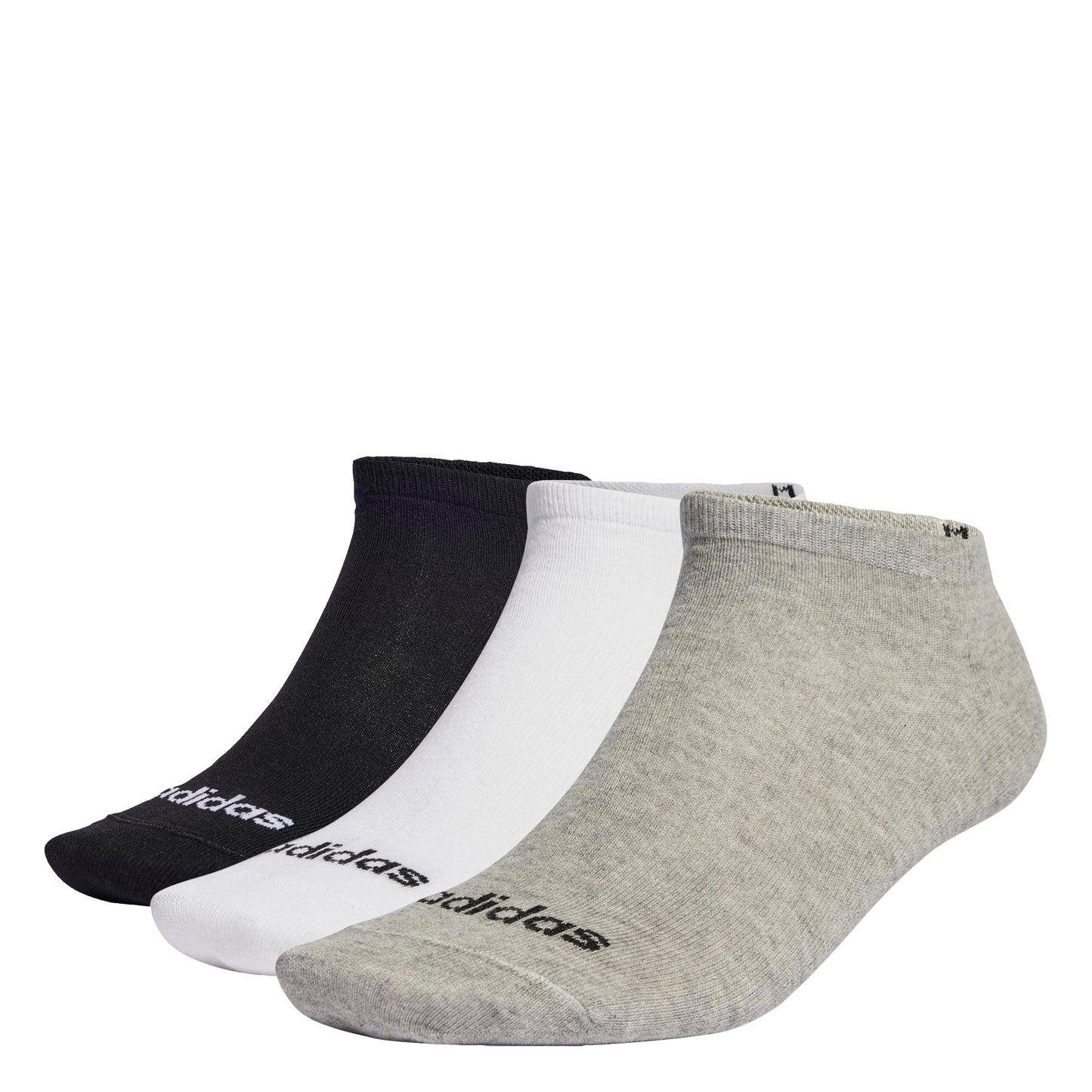 adidas Unisex Thin Linear Socks 3 Pairs Socks, Grey, Small - Medaid International