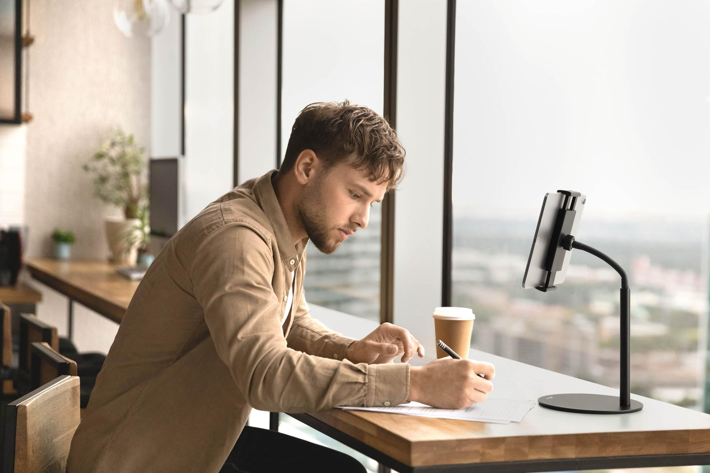 Durable Twist Tablet & Smartphone Floor Stand, Gooseneck 360 Degrees Swivel Mount & Adjustable Height - Black Tablet and Smartphone Holder - Compatible with iPhone, iPad, Android Devices, and More. - Medaid International