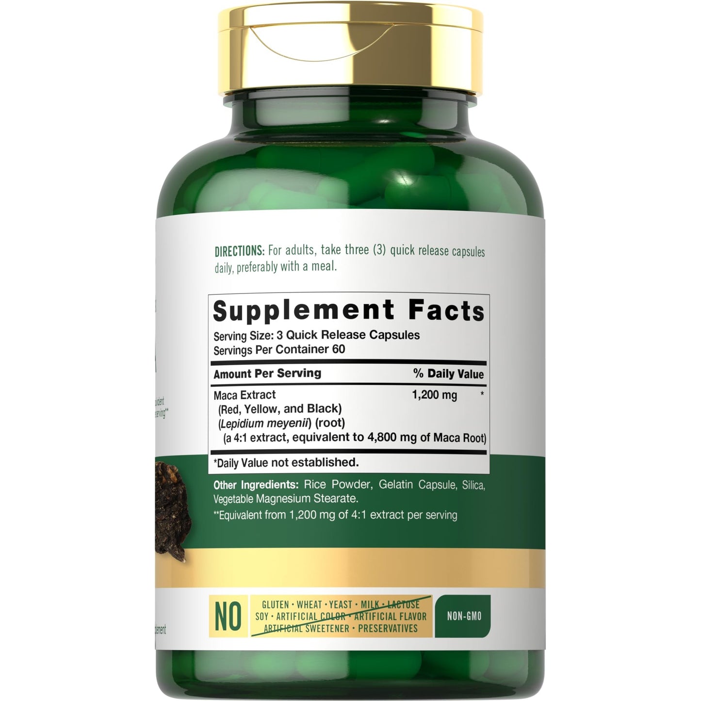 Carlyle Maca Root Capsules for Women & Men | 4800 mg | 180 Count | High Potency Extract | Non-GMO & Gluten Free Supplement - Medaid International