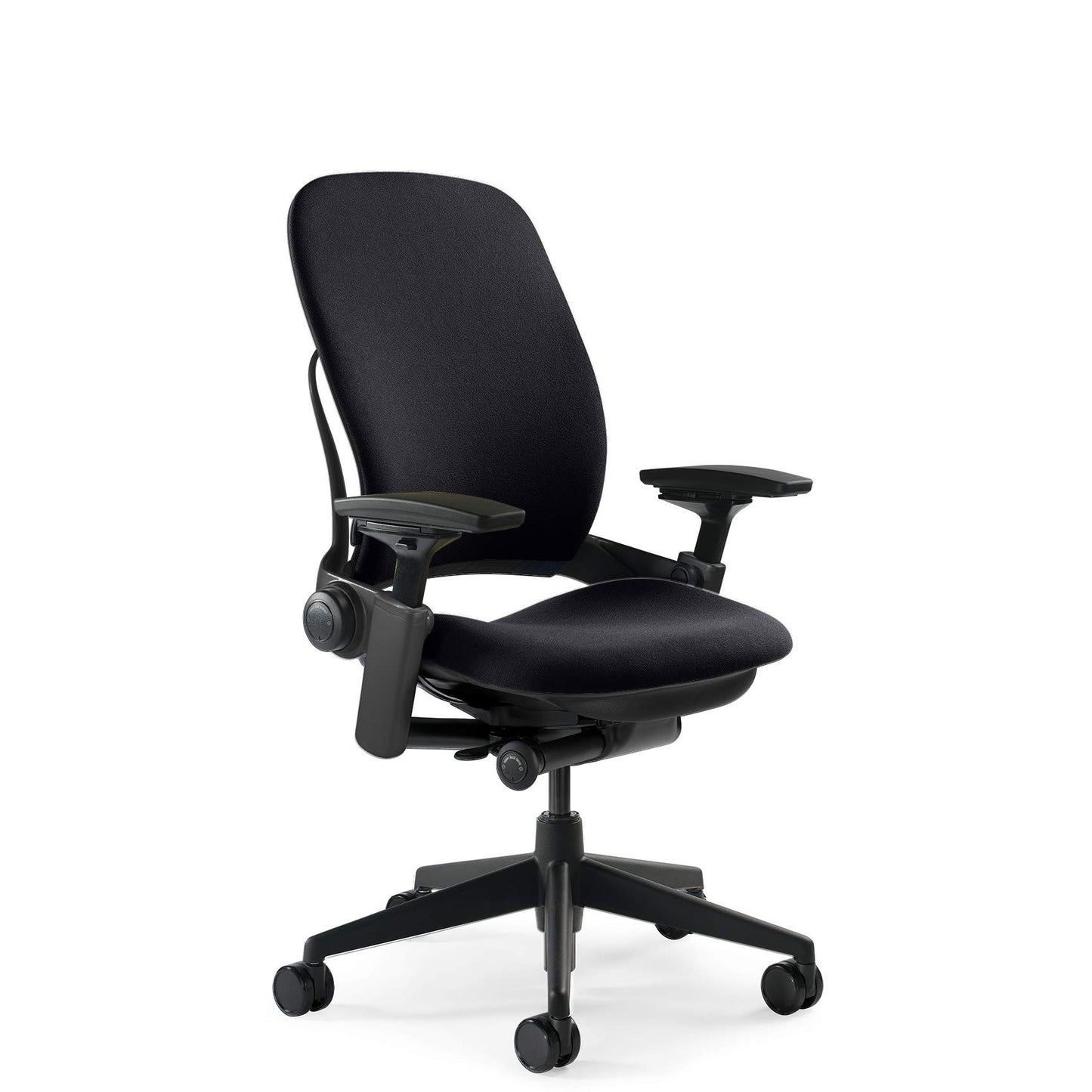 Steelcase Leap Task Chair: Black Base - 4D Adjustable Arms - No Headrest - 7" Cylinder Seat Height - Medaid International