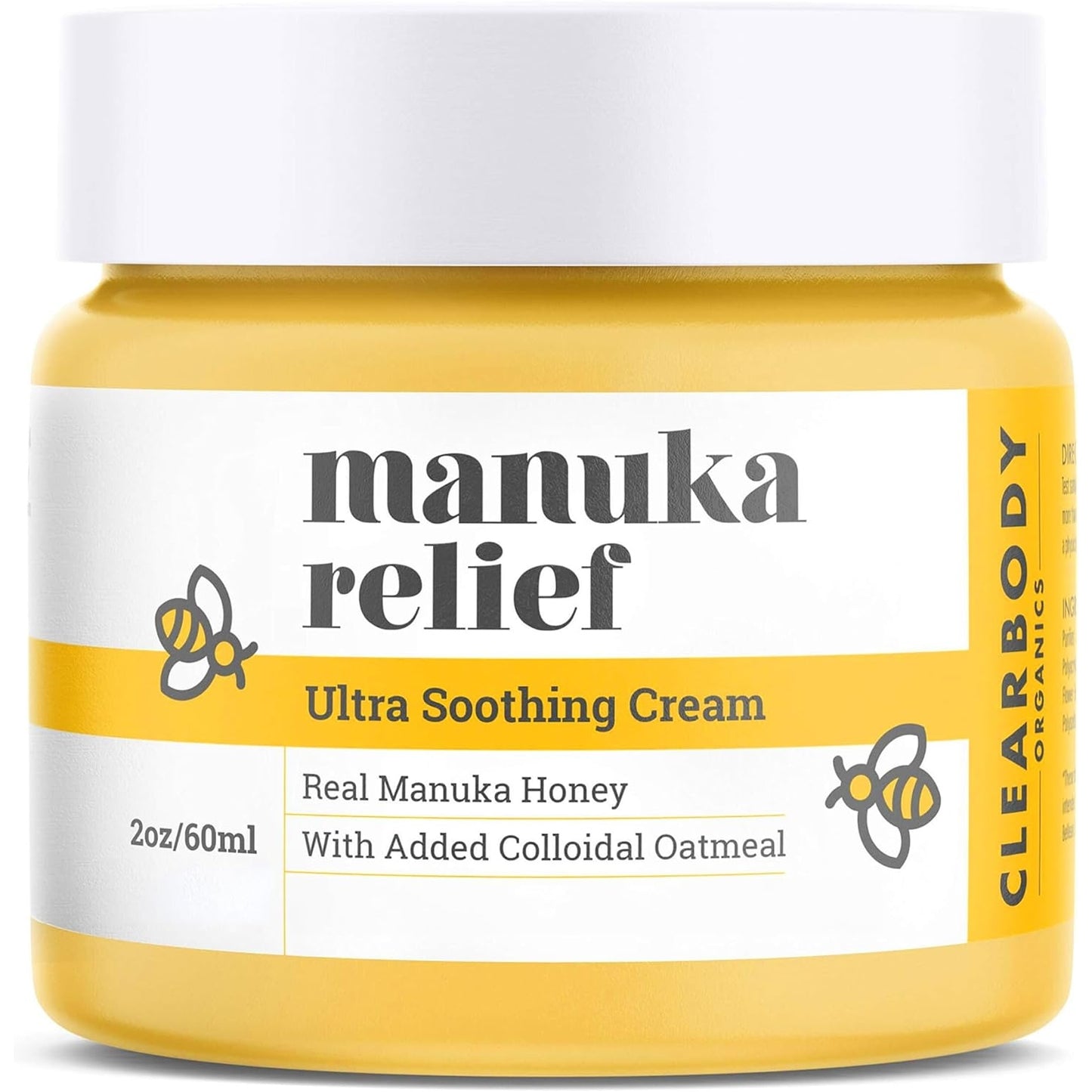 Clearbody Manuka Honey Eczema Cream – Organic Eczema Honey & Collodial Oatmeal Moisturizer for Soothing, eczema, Dry & Itchy Skin – Face & Body Eczema Lotion - Plant-Based Formula (2oz) - Medaid