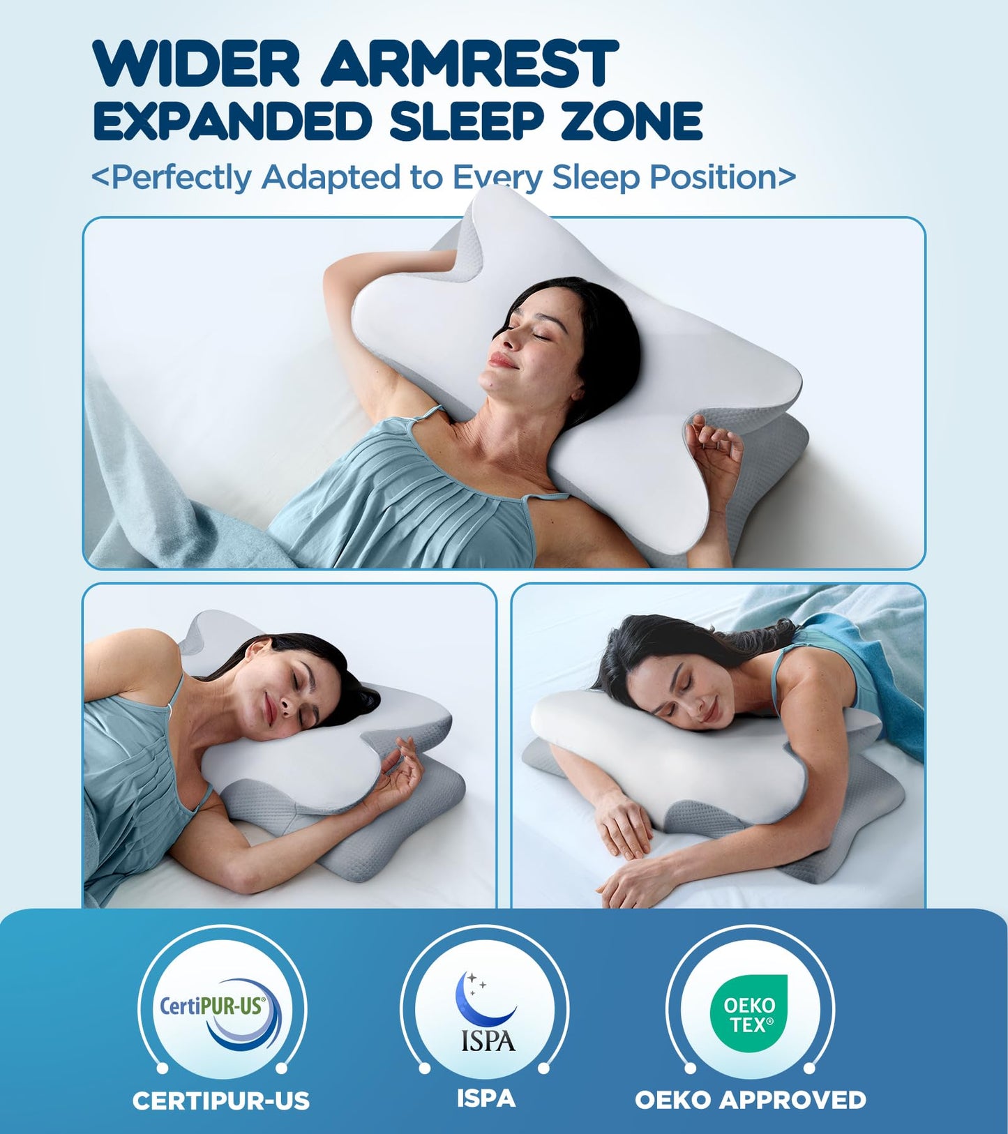Effective Pain Relief Cervical Neck Pillow for Sleeping, Ergonomic Cooling Side Sleeper Pillow for Neck Support, Odorless Orthopedic Contour Memory Foam Pillows, Bed Pillow for Stomach Back Sleeper - Medaid International