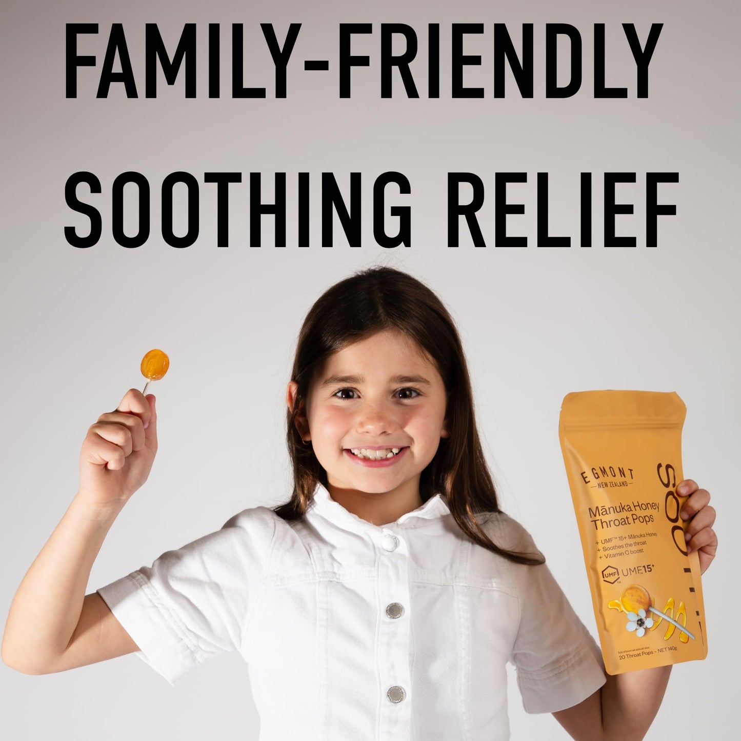 Egmont Honey Manuka Honey Throat Pops 10 Count | UMF 15+ New Zealand Honey with Vitamin C | Natural Soothing Lollipops - Medaid International