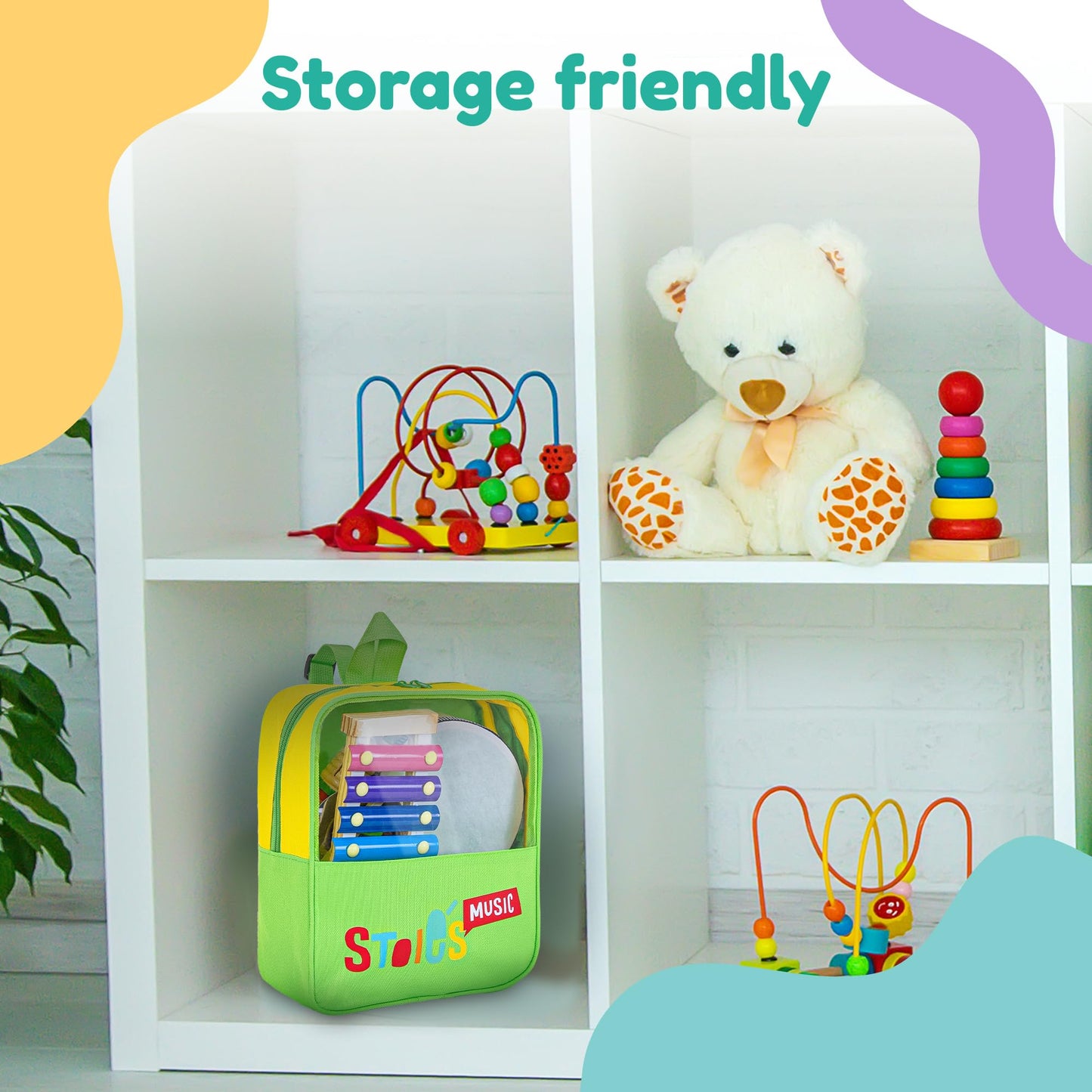 Stoie's Musical Toys for Toddlers 3-5, Wooden Percussion Instruments Toy for Kids Baby Preschool Educational Musical Toys Set for Boys and Girls with Storage Bag - Medaid International
