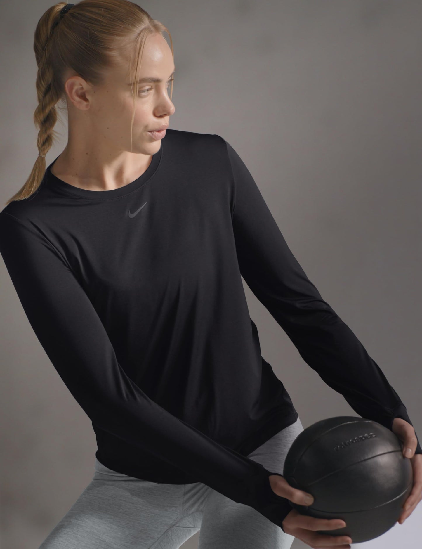 Nike Women's One Classic Dri-Fit Long-Sleeve Top, Black, Large - Medaid International