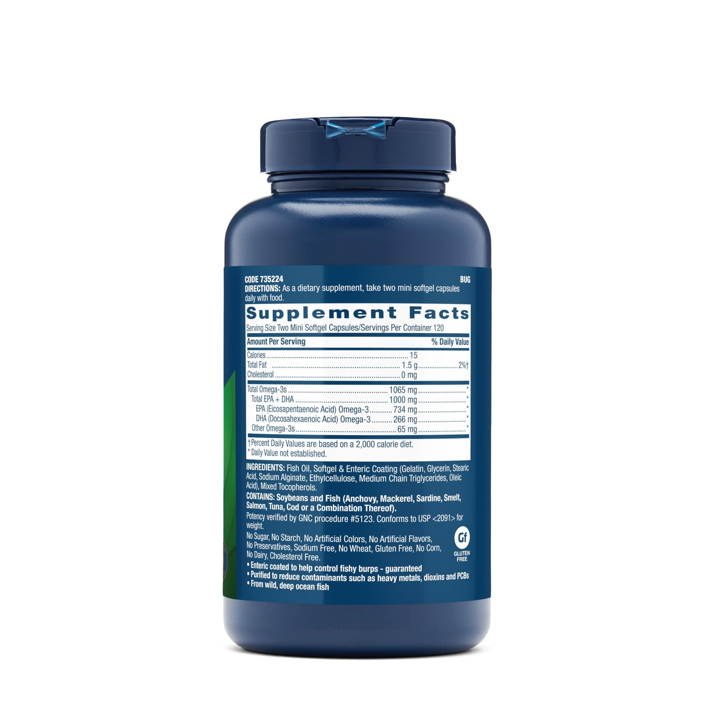 GNC Triple Strength Fish Oil Mini Omega 3 Supplement, 1000mg EPA and DHA, Supports Heart, Brain, Skin, Eye and Joint Health, 240 Mini Softgels - Medaid International