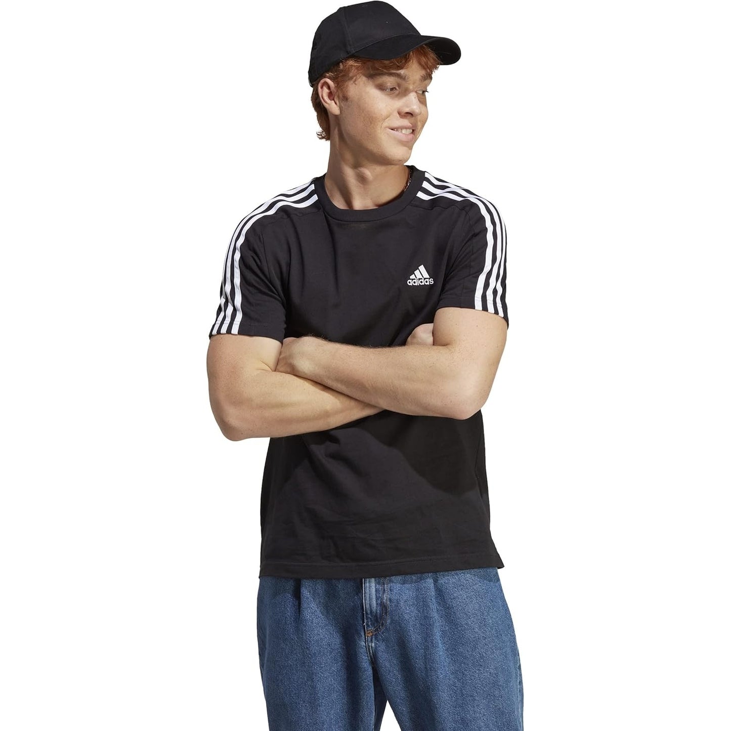 adidas mens Essentials Single Jersey 3-Stripes T-Shirt - Medaid
