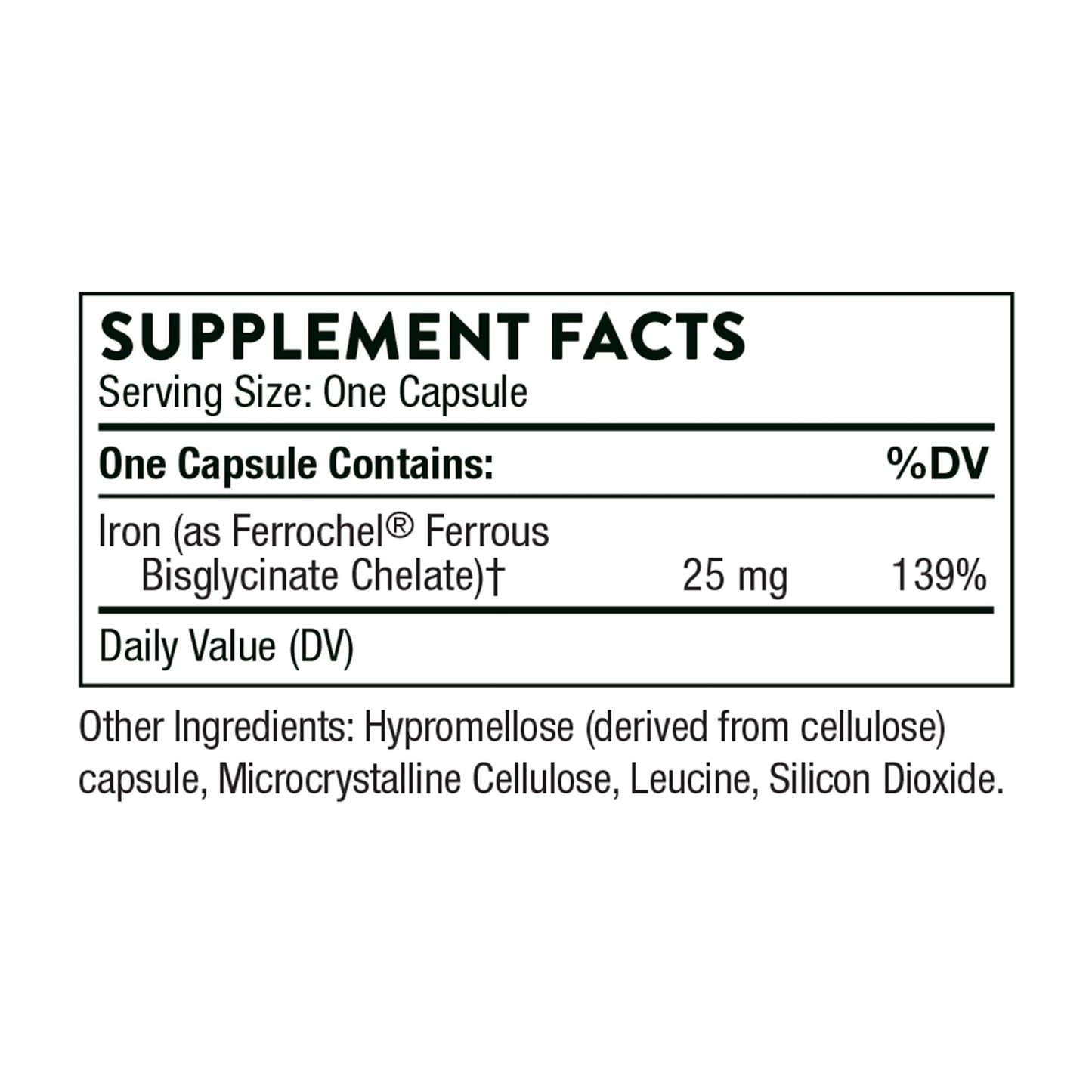 THORNE - Iron Bisglycinate - 25 mg Iron Supplement for Enhanced Absorption Without Gastrointestinal Side Effects* - NSF Certified for Sport - Gluten-Free - 60 Capsules - Medaid International