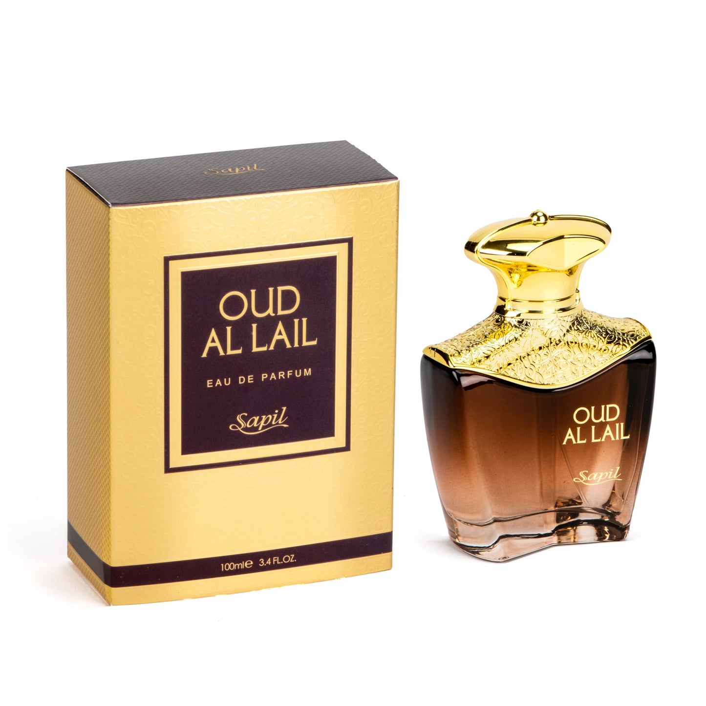 Sapil Perfumes “Oud Al Lail – Long lasting, enticing scent for everyday from Dubai – Fruity Oud – EDP – 3.4 Oz (100 ml) - Medaid International