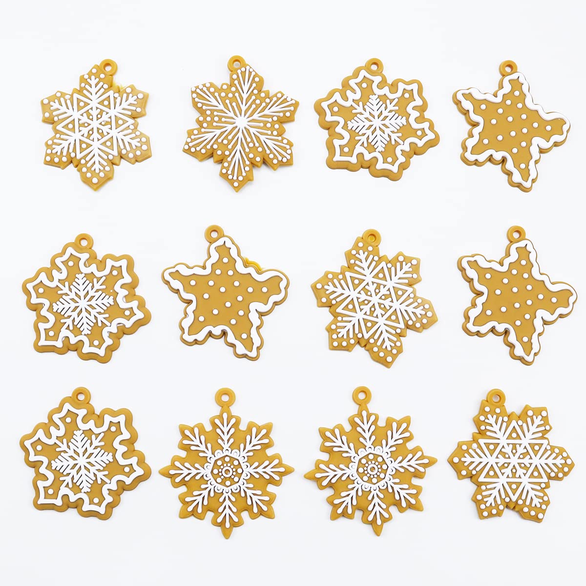Christmas Tree Ornaments Set - 20pcs Snowflake Decorations, Hanging Xmas Baubles for Home Party Holiday Decor - Medaid International