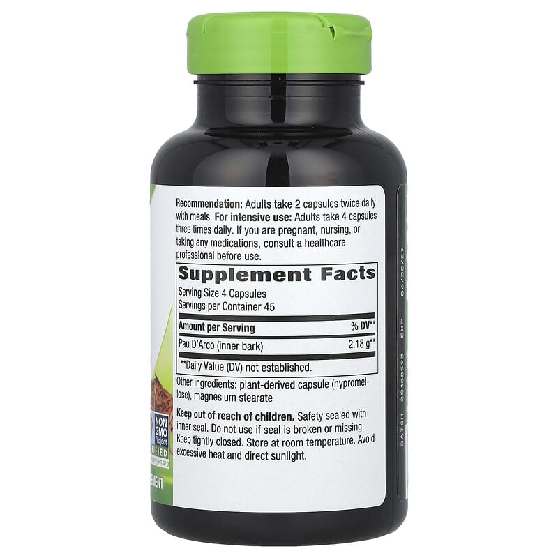 Nature's Way, Pau d'Arco Inner Bark, 2,180 mg, 180 Vegan Capsules - Medaid International