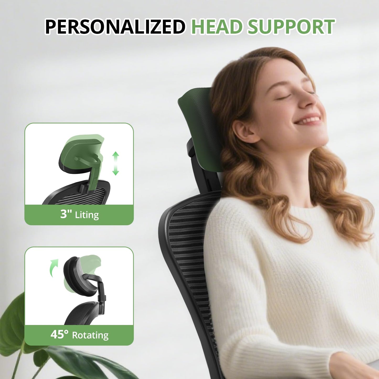 Office Chair Ergonomic Desk Chair, 330LBS Capacity, High Back Computer Chair for Long Hours Comfortable, Rolling Swivel Executive Task Chair for Home Office with Flip-up Armrests, Black - Medaid International