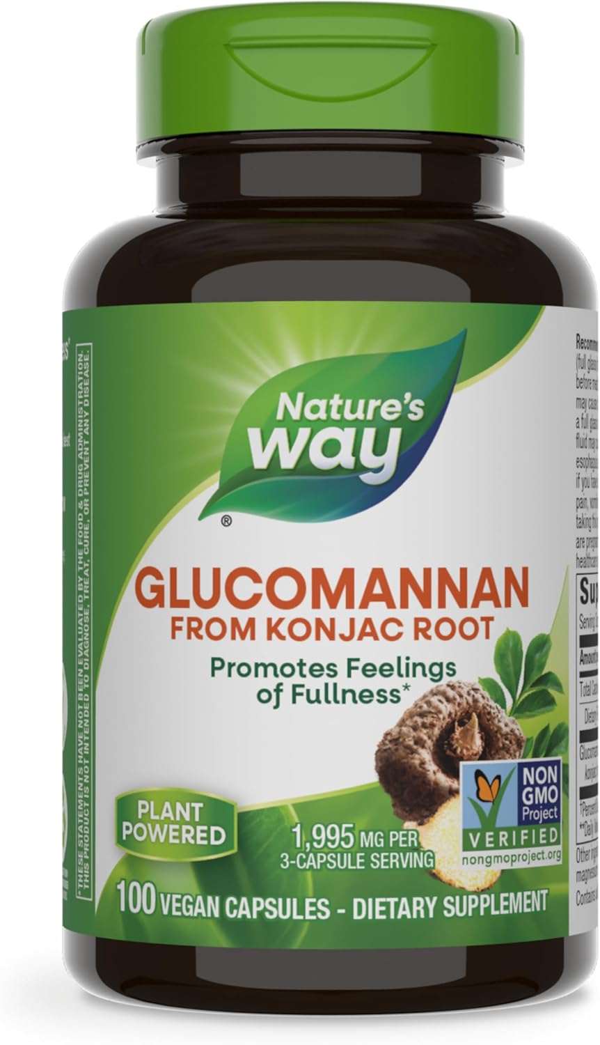 Nature's Way Premium Herbal Glucomannan from Konjac Root, 1,995 mg per serving, 100 Vegan Capsules - Medaid International