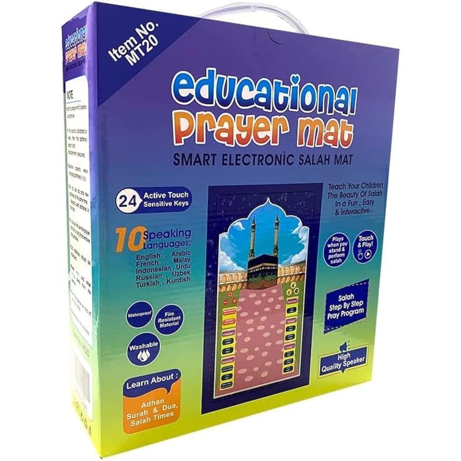 Electronic Kids Educational Prayer Mat - Interactive Learning and Fun for Children, Electronic Muslim Islamic Prayer Mat for Kids, Prayer Rug for Kids by FARROBIZZ - Medaid International