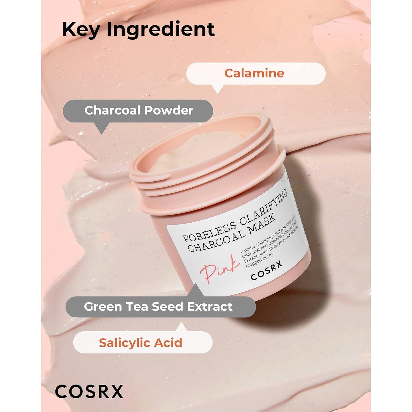 cosrx-poreless-clarifying-charcoal-mask-pink-110-g - Medaid