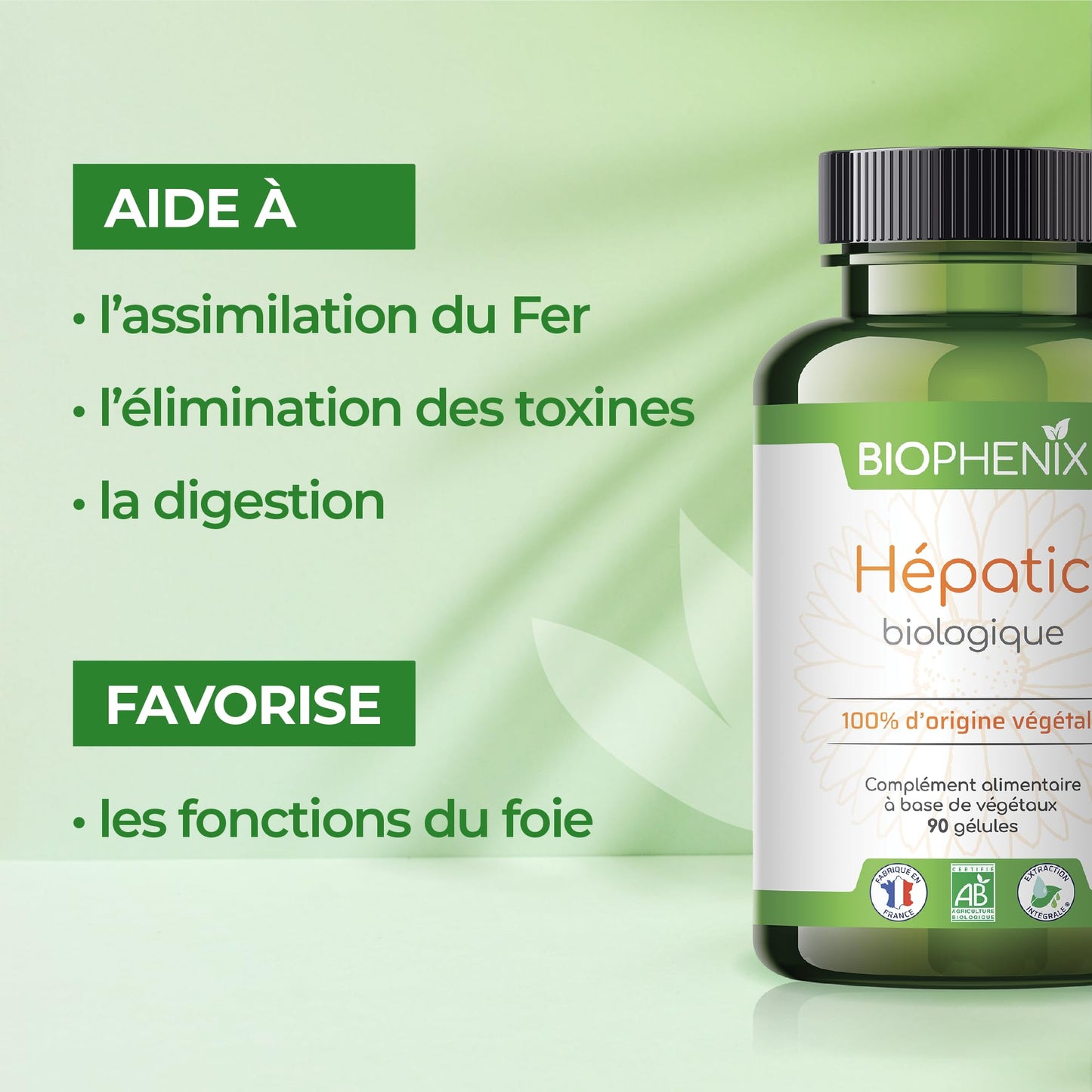 Biophénix Hépatic biologique 90 gélules - Complément alimentaire BIO 100% naturel à base de végétaux - Favorise les fonctions du foie - Medaid International
