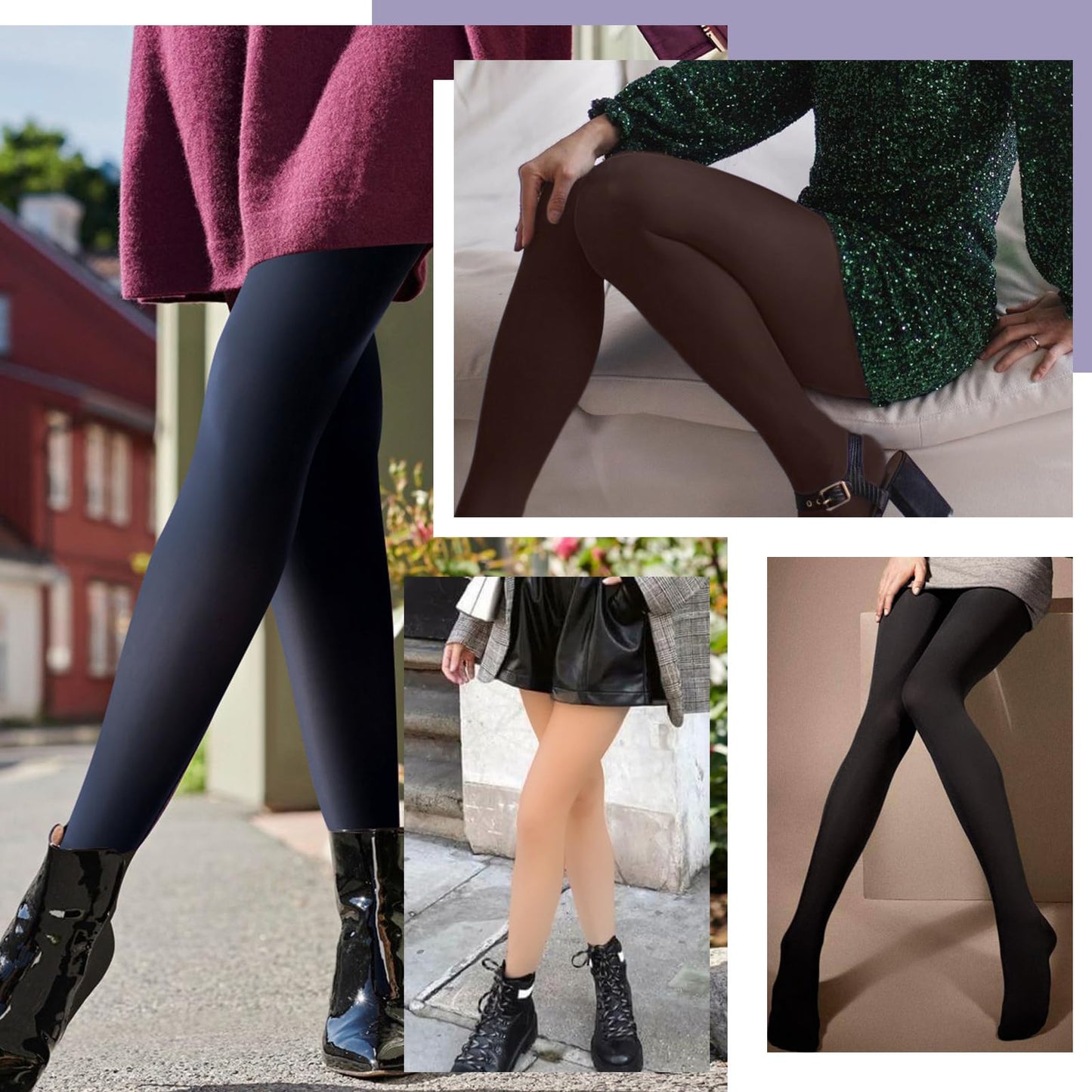 MANZI 2 Pairs Women's Run Resistant Control Top Panty Hose Opaque Tights, Small, Black - Medaid International