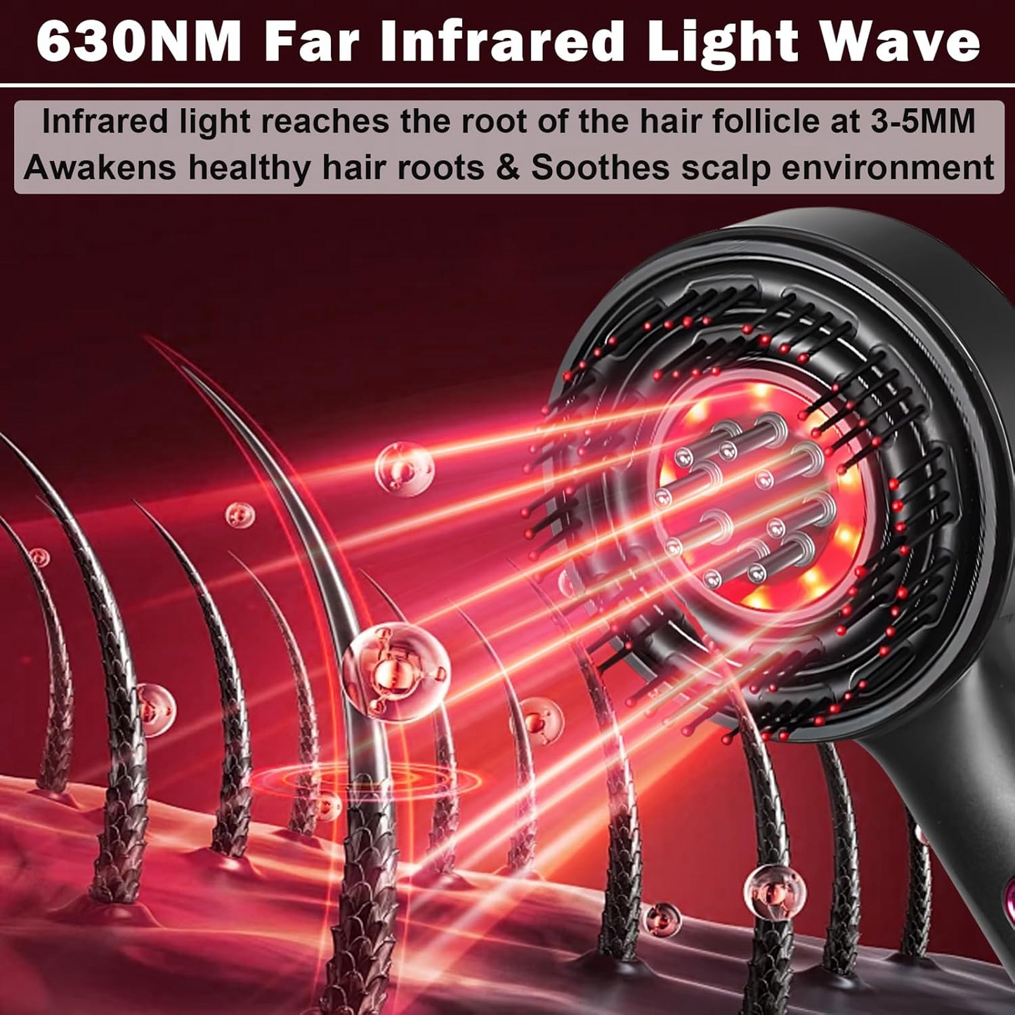 Laser Therapy Hair Growth Comb – Electric Scalp Massager & Hair Oil Applicator Waterproof - Medaid International