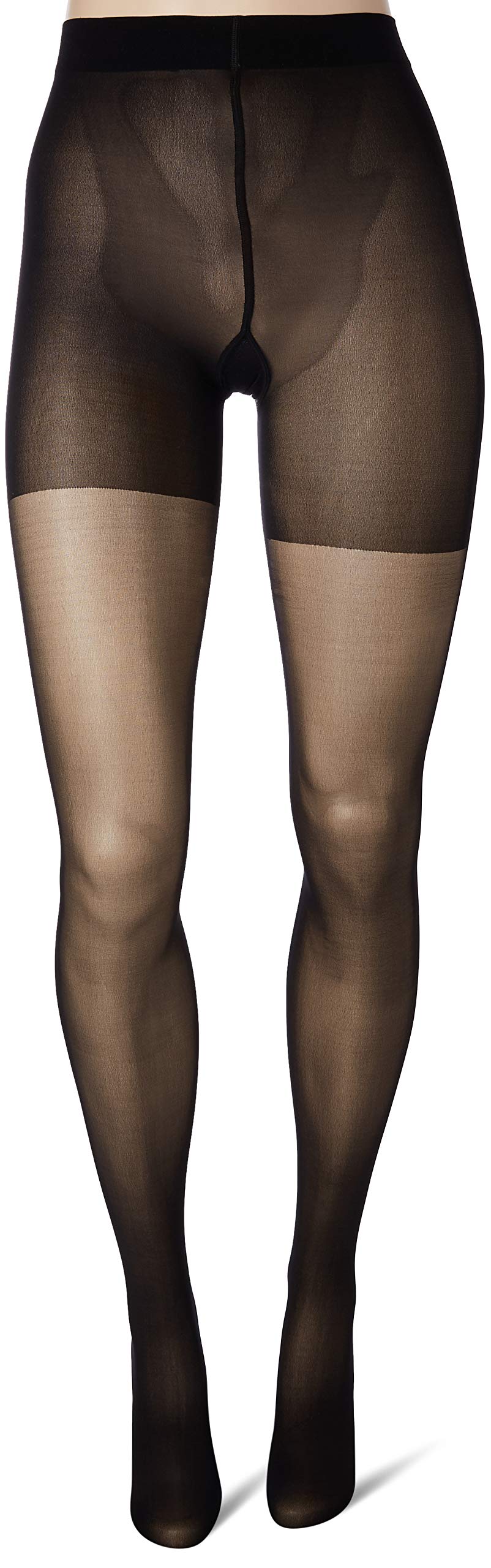 Wolford Individual 10 Tights For Women Sheer Shaping Pantyhose Reinforced Panty Shadow Toe Soft Waistband for All-Day Comfort Black Black X-Large - Medaid International