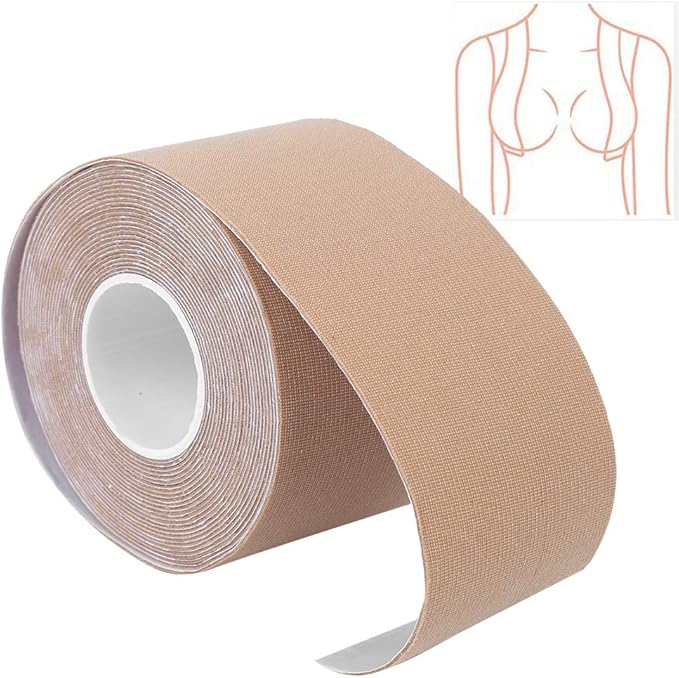 Boob tape (5 meters) - Archuu Elastic Waterproof Adhesive Nipple Paste Cover Breast Lift Tape Push-up Bra Inserts Pad (5mx6cm) - Medaid International