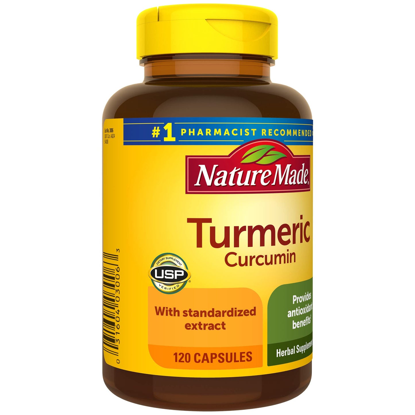 Nature Made Turmeric Curcumin 500 mg, Herbal Supplement for Antioxidant Support, 120 Capsules, 120 Day Supply - Medaid International