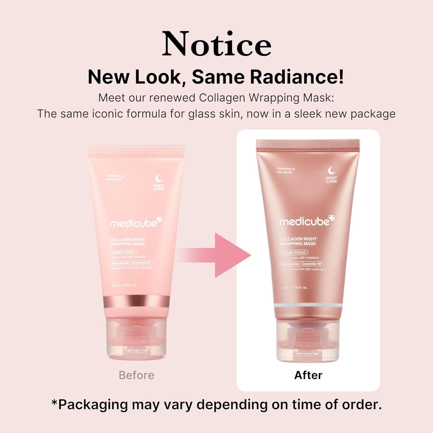 medicube Collagen Overnight Wrapping Peel Off Facial Mask Pack - Elasticity & Hydration Care, Reduces Sagging & Dullness - Hydrolyzed Collagen For Glowing Skin - Korean Skin Care, 2.53 fl.oz - Medaid