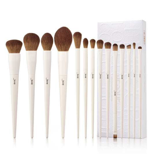 Jessup Makeup Brushes 14Pcs Makeup Brush Set Premium Synthetic Powder Foundation Contour Blush Concealer Eye Shadow Blending Liner Make Up Brush Kit Light Grey T329 - Medaid International