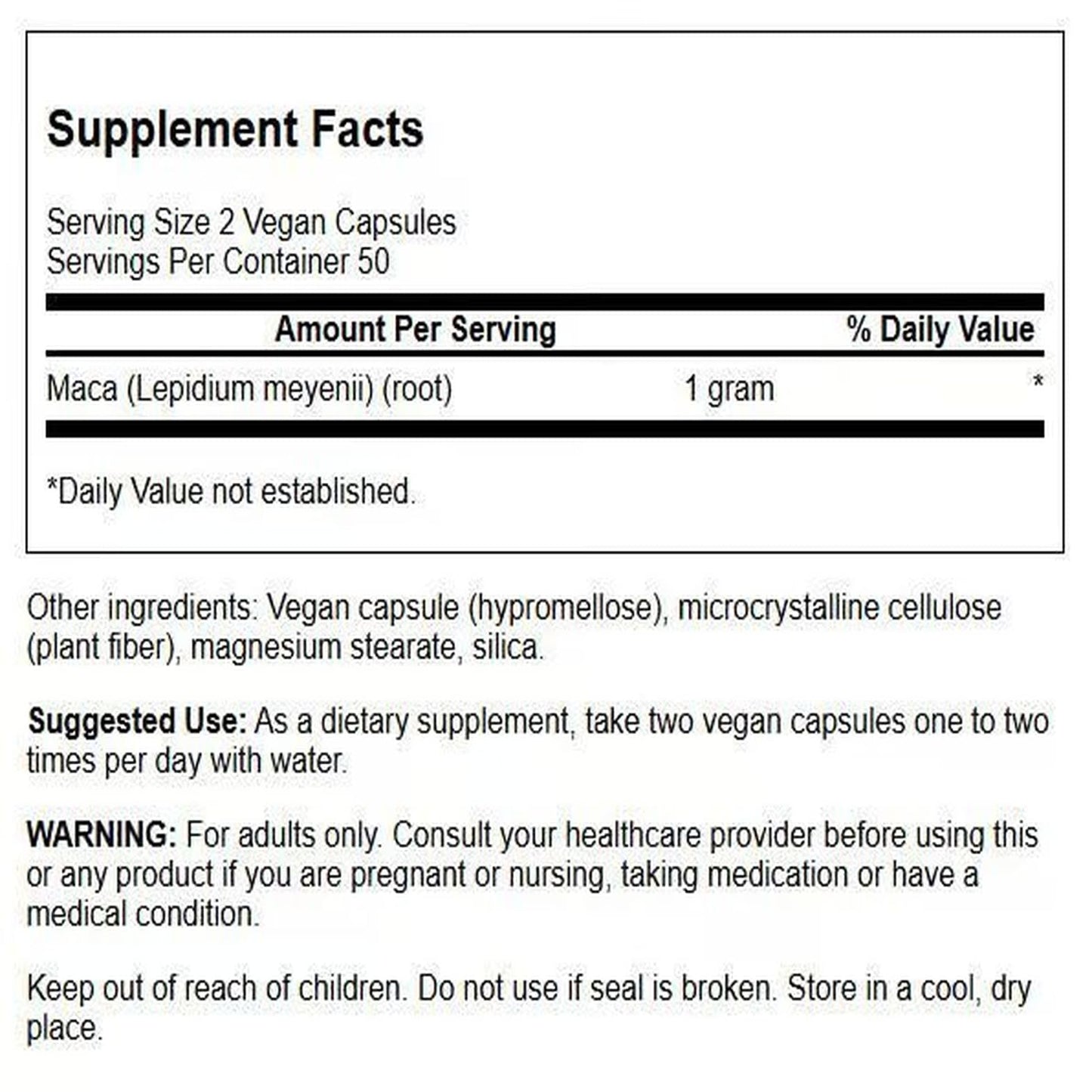 Swanson Maca 500 Milligrams 100 Capsules - Medaid International