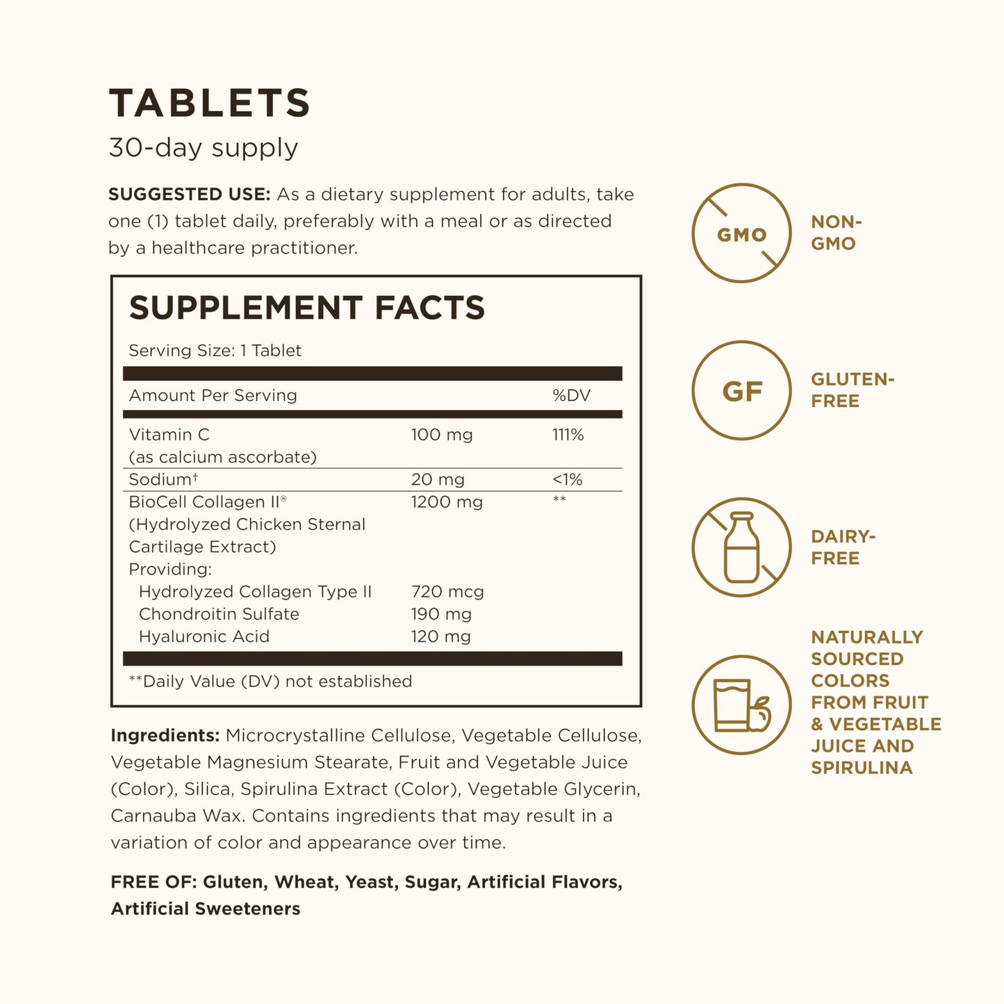 Solgar Collagen Hyaluronic Acid Complex, 30 Tablets - Hydrolyzed Collagen Type 2 - Helps with Fine Lines & Wrinkles - Boosts Skin Collagen & Elasticity - Non-GMO, Gluten & Dairy Free - 30 Servings - Medaid International